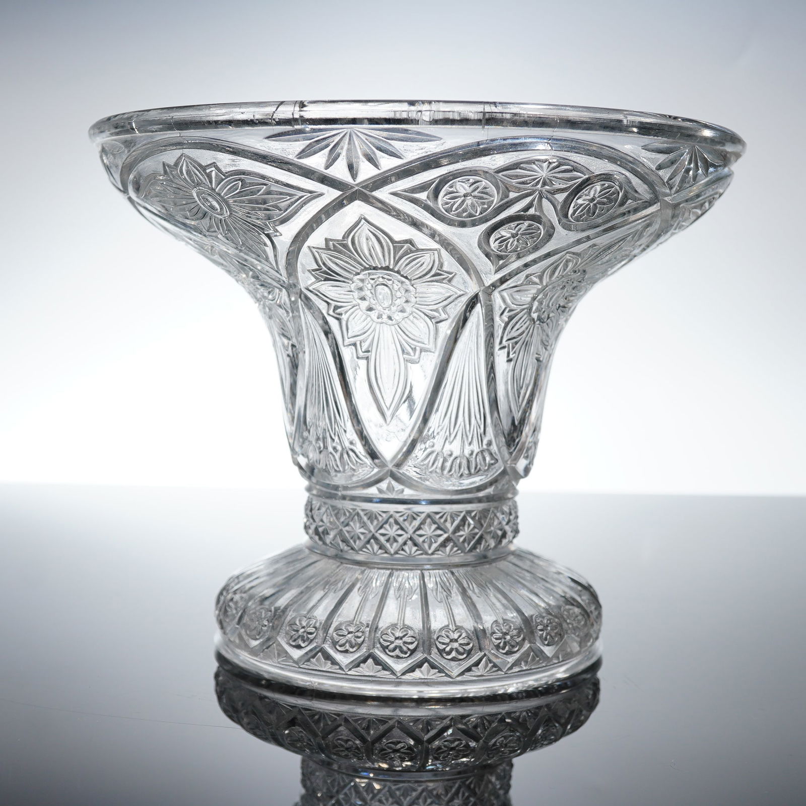 Early American Pressed Glass EAPG Footed Floral Vase (1 of 4)