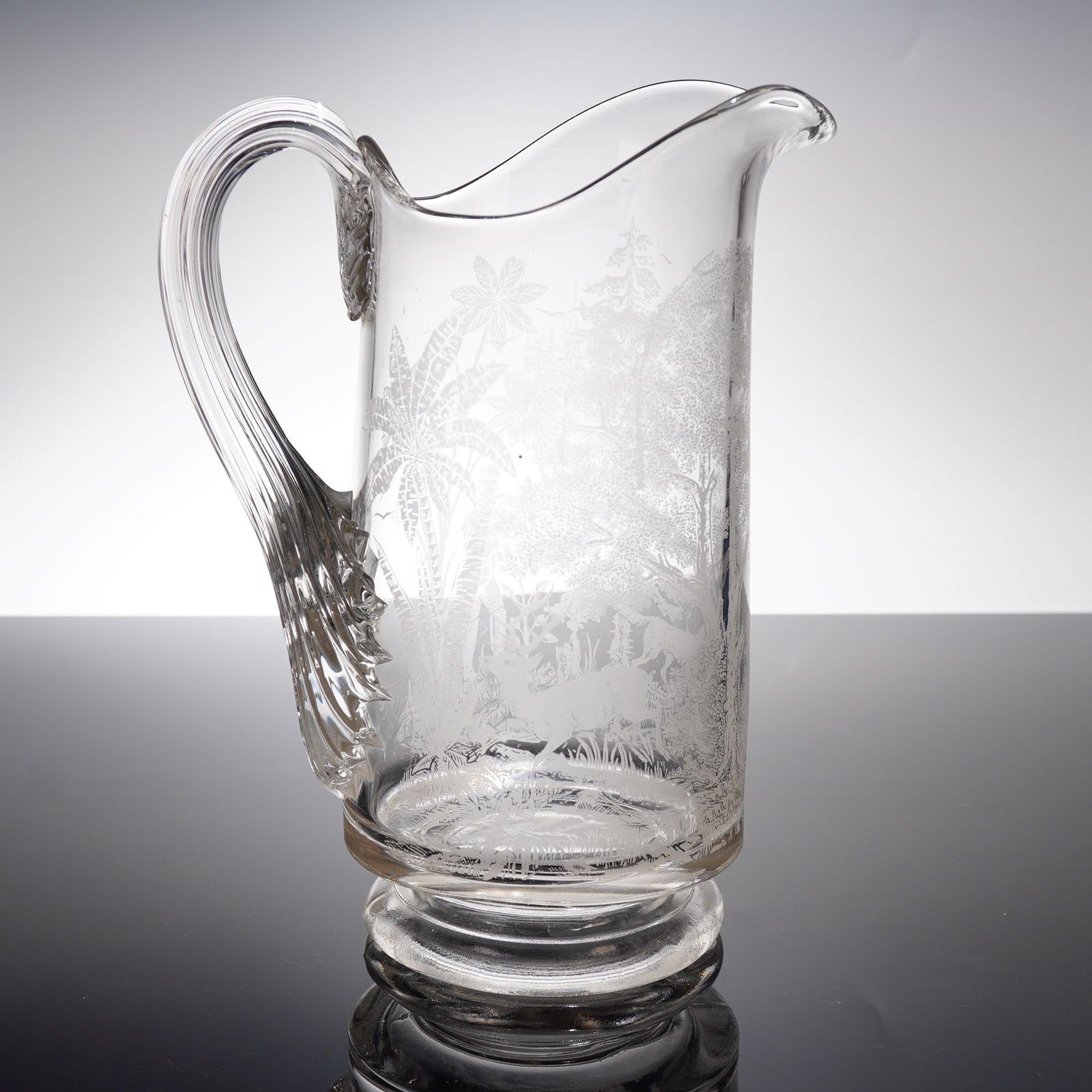 Early American Pressed Glass Hunting Scene Pitcher (1 of 3)