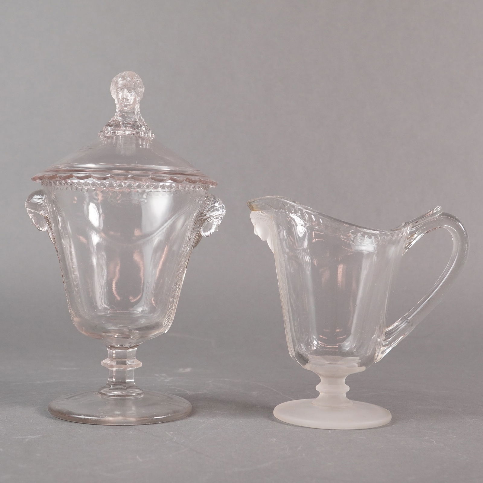 EAPG Covered Sugar Bowl and Creamer Set (1 of 4)