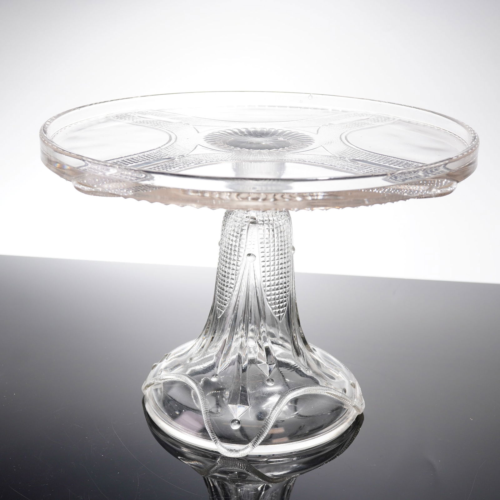 An Early American Pressed Glass Pedestal Dessert Stand (1 of 5)