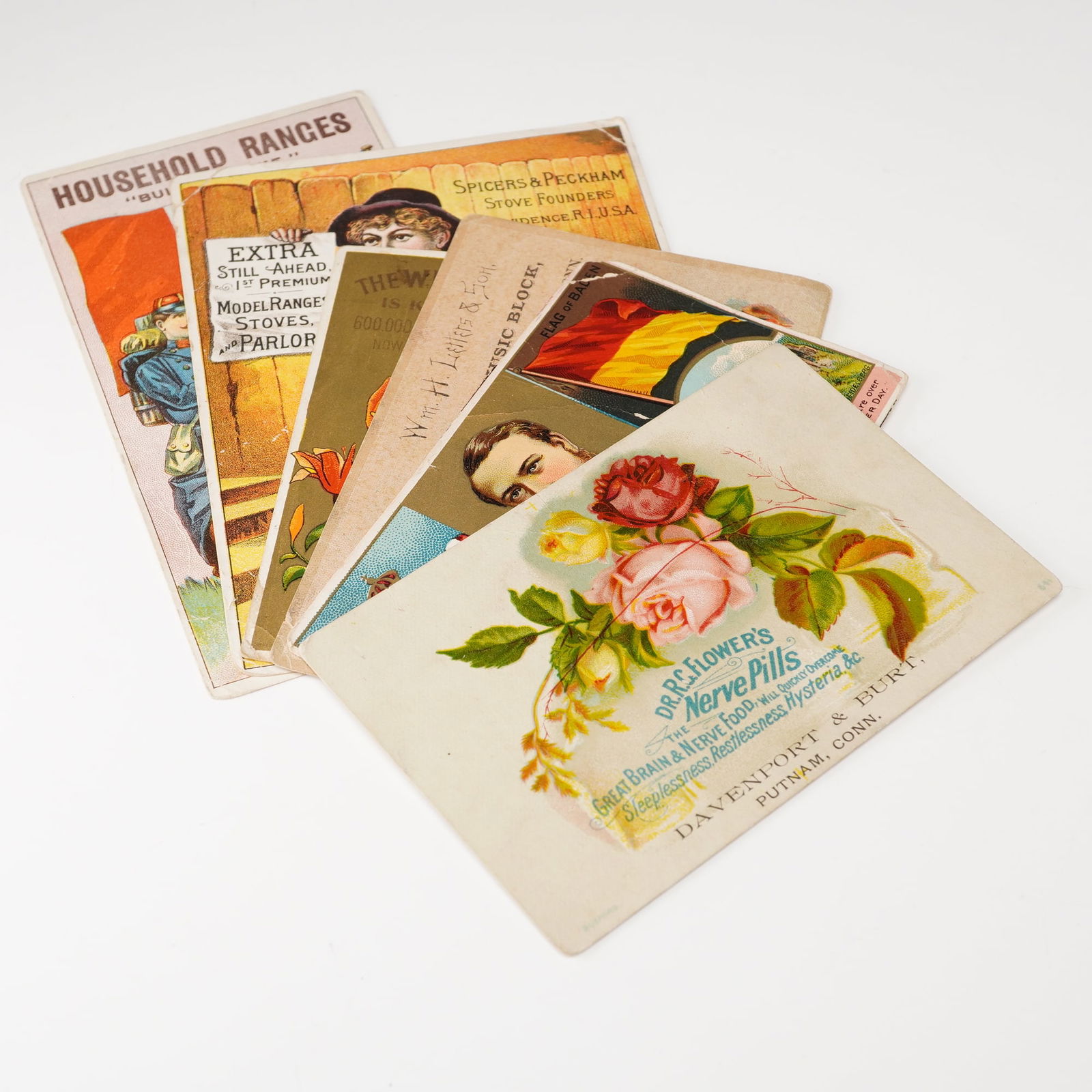 6pc Antique Advertising Cards, Stoves and Household Products (1 of 3)
