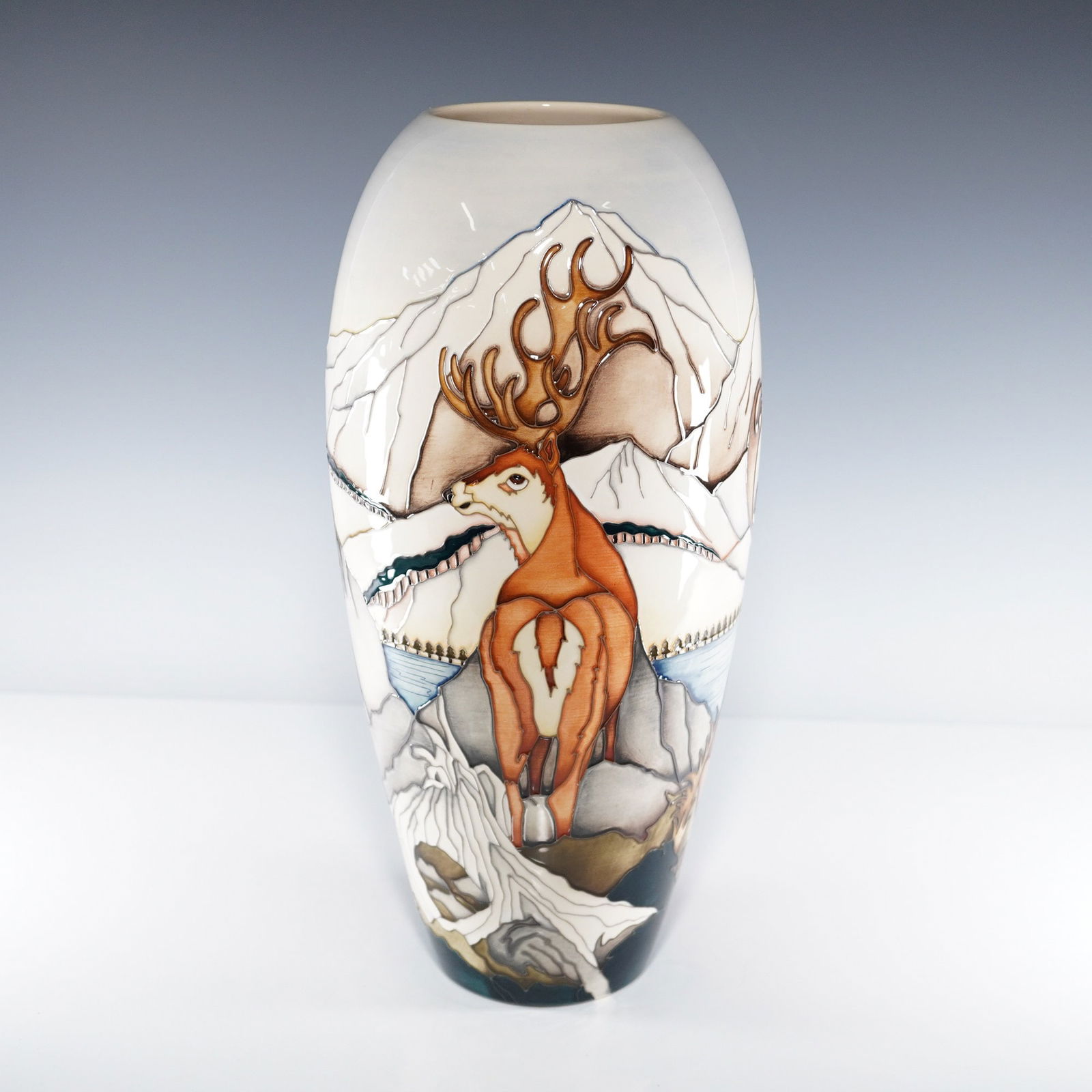 Moorcroft Pottery by Anji Davenport Trial Vase, Highland Stags (1 of 10)