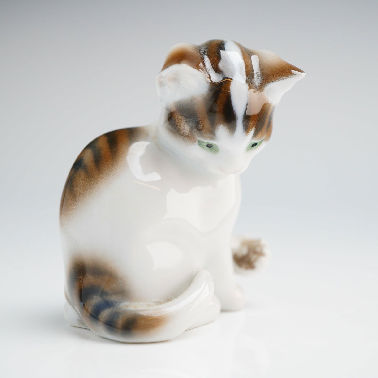 Rosenthal Hand-Painted Glazed Porcelain Seated Kitten Figurine (1 of 3)