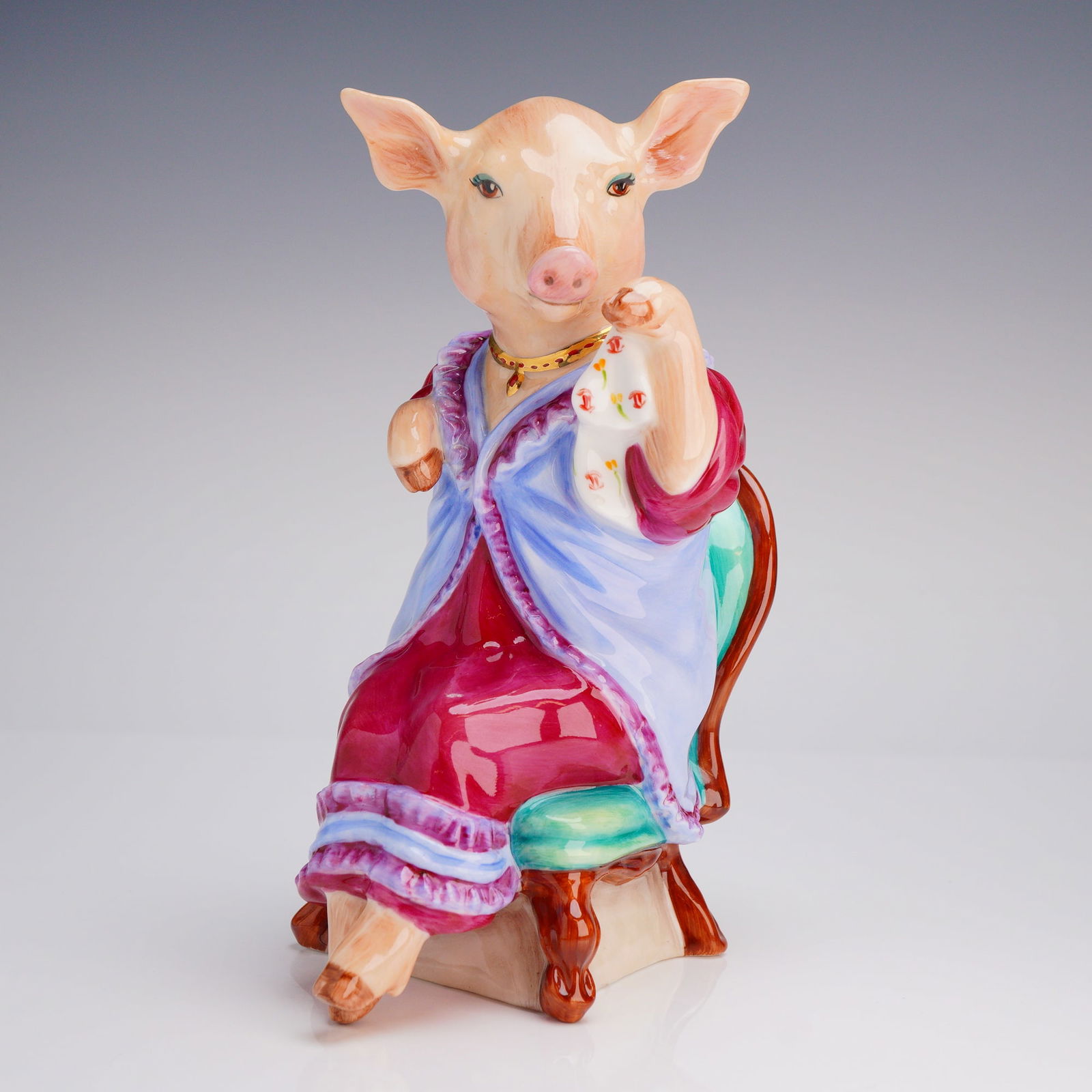 Royale Stratford Hand Painted Bone China Figurine, Mrs. Pig (1 of 4)