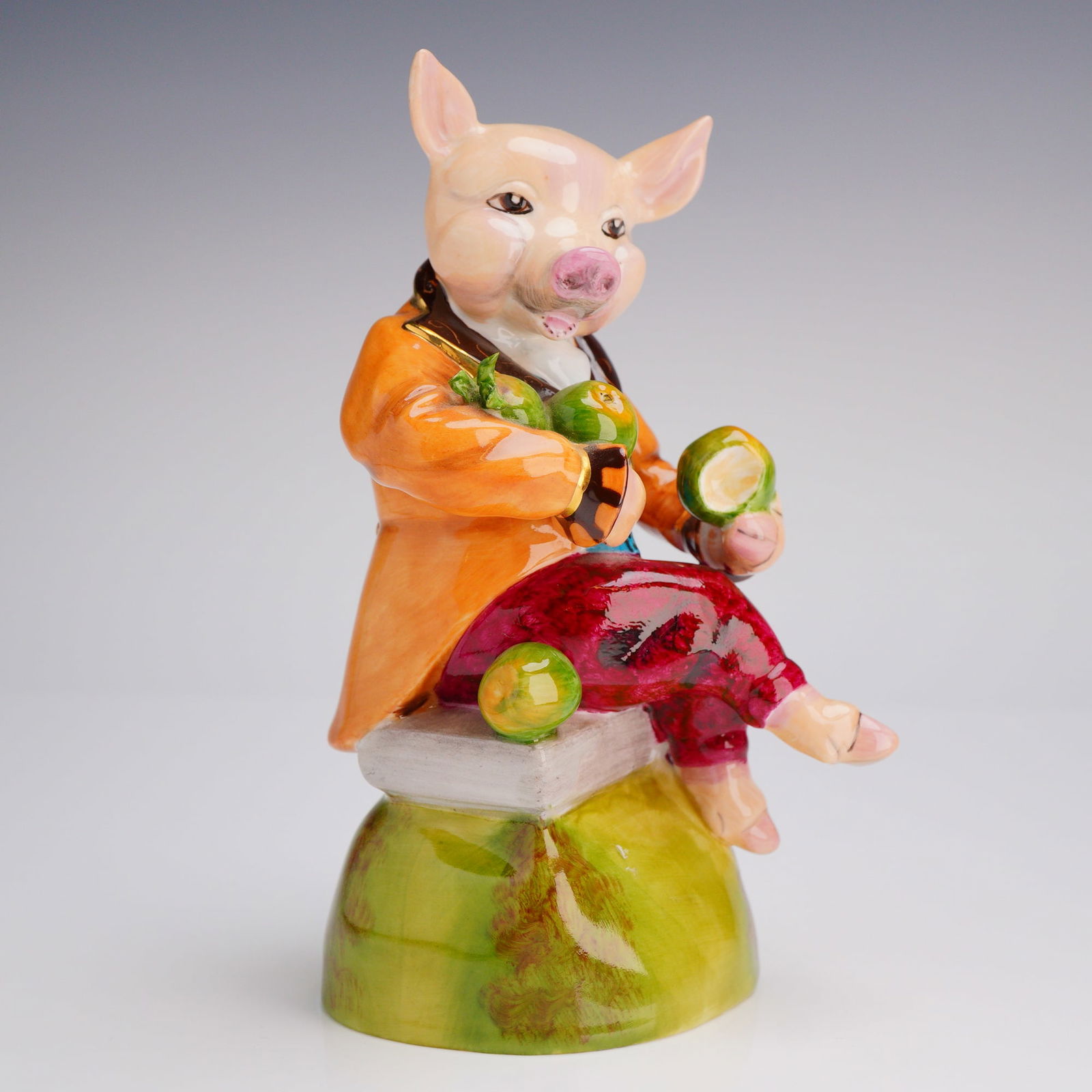 Royale Stratford Hand Painted Bone China Mr. Pig with Apples Figurine (1 of 4)