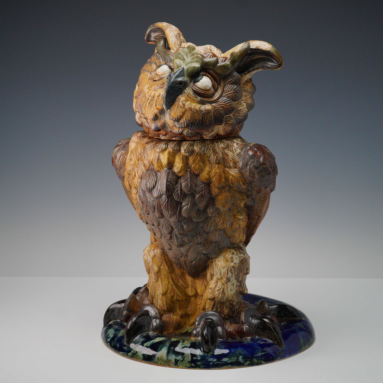 Burslem Pottery Andrew Hull Grotesque Jar, Major Wise Old Owl (1 of 8)