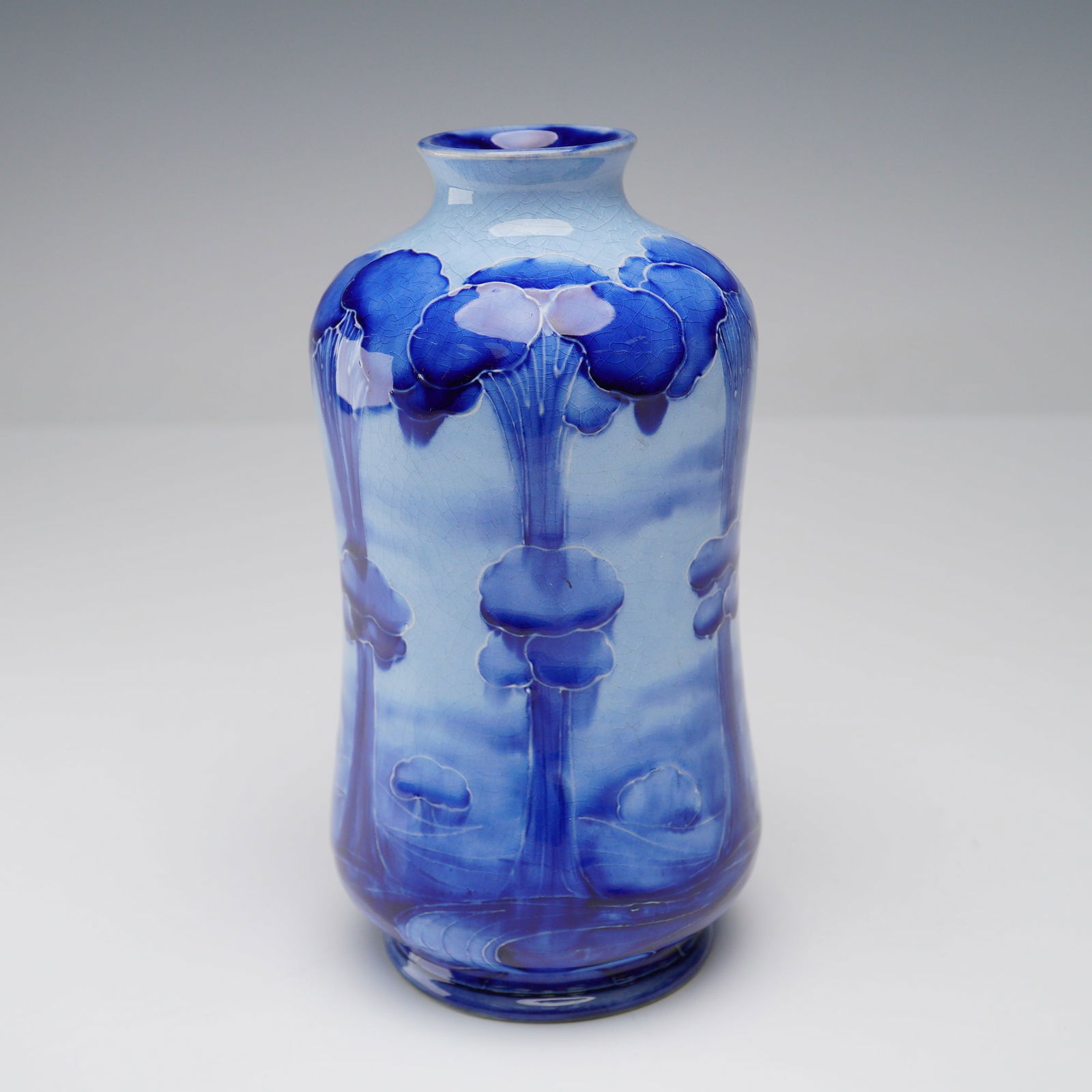William Moorcroft Florian Ware Liberty & Co. Vase, Blue on Blue Hazeldene (1 of 6)