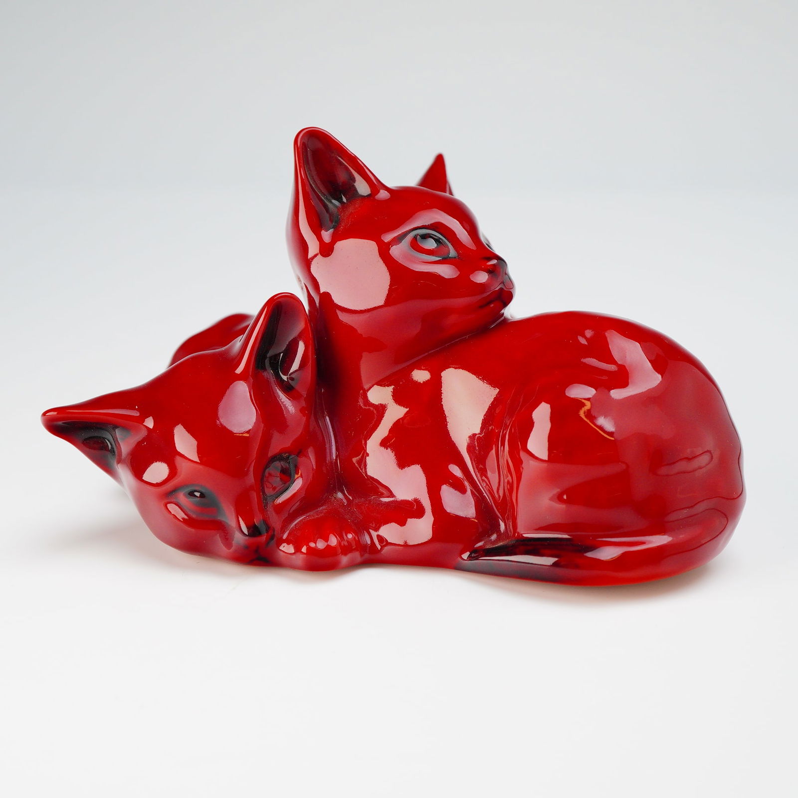 Royal Doulton Flambe Kittens Figurine (1 of 3)