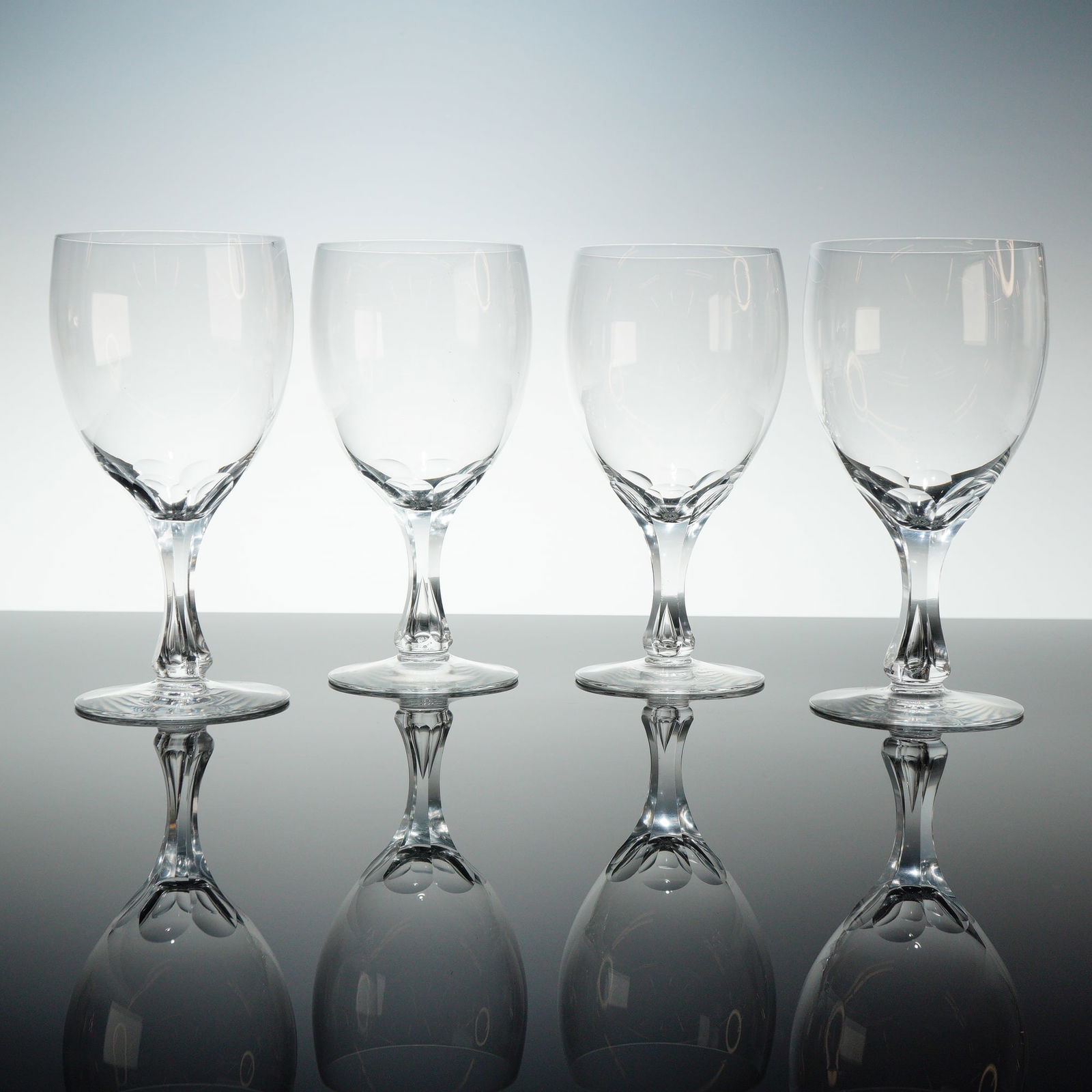 Set of 4 Orrefors Coronation Crystal Wine Goblets (1 of 3)