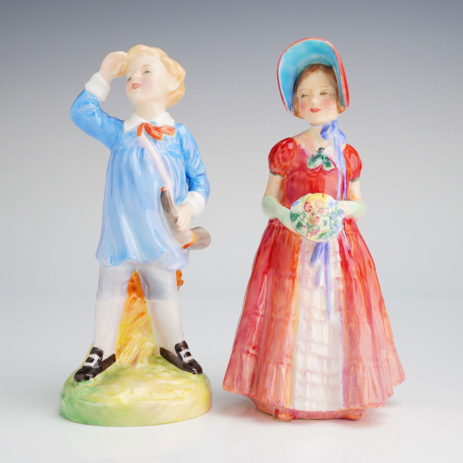 2pc Royal Doulton Figurines, Little Boy Blue HN 2062 and Diana HN 1986 (1 of 4)