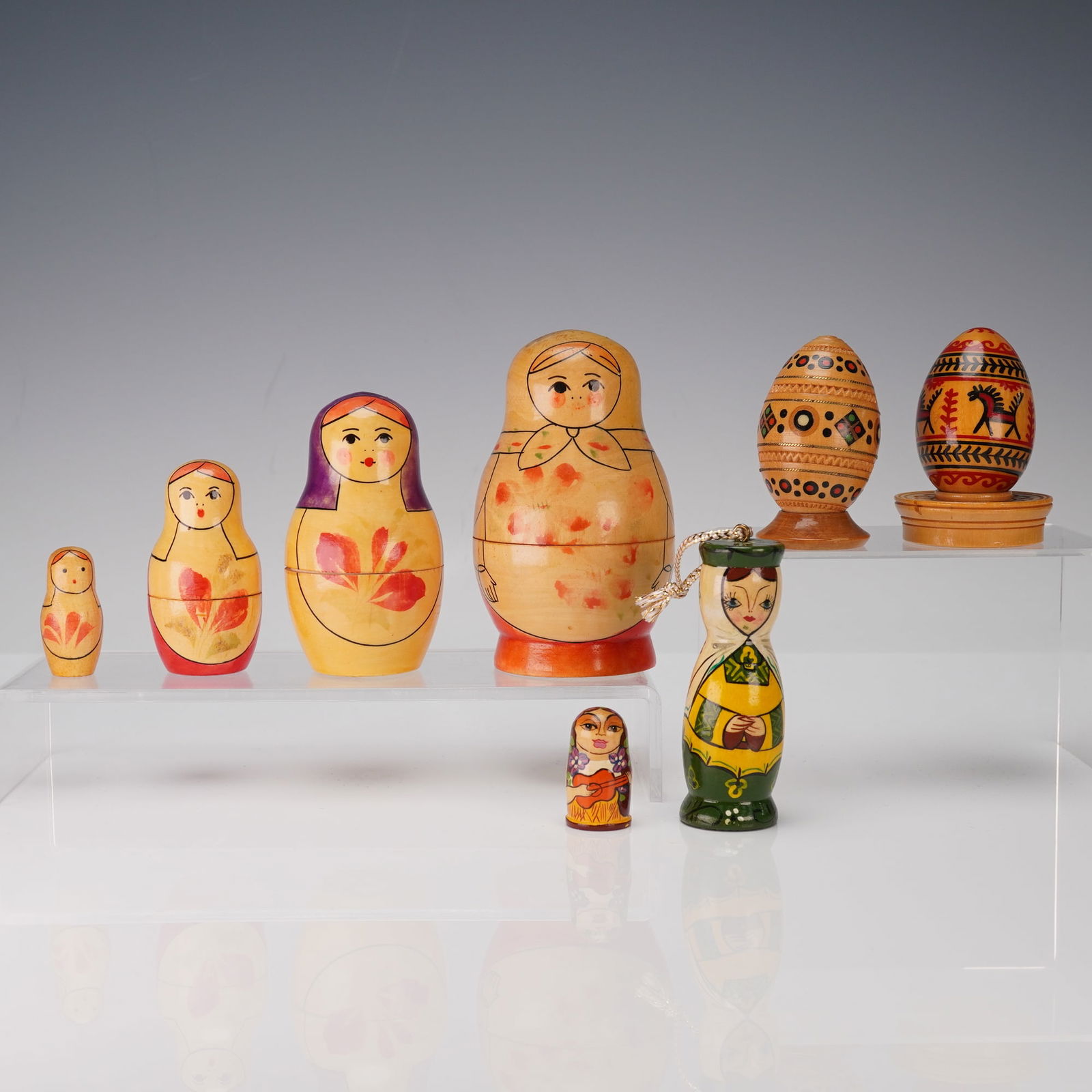 5pc Russian Matryoshka Dolls & Folk Art (1 of 4)