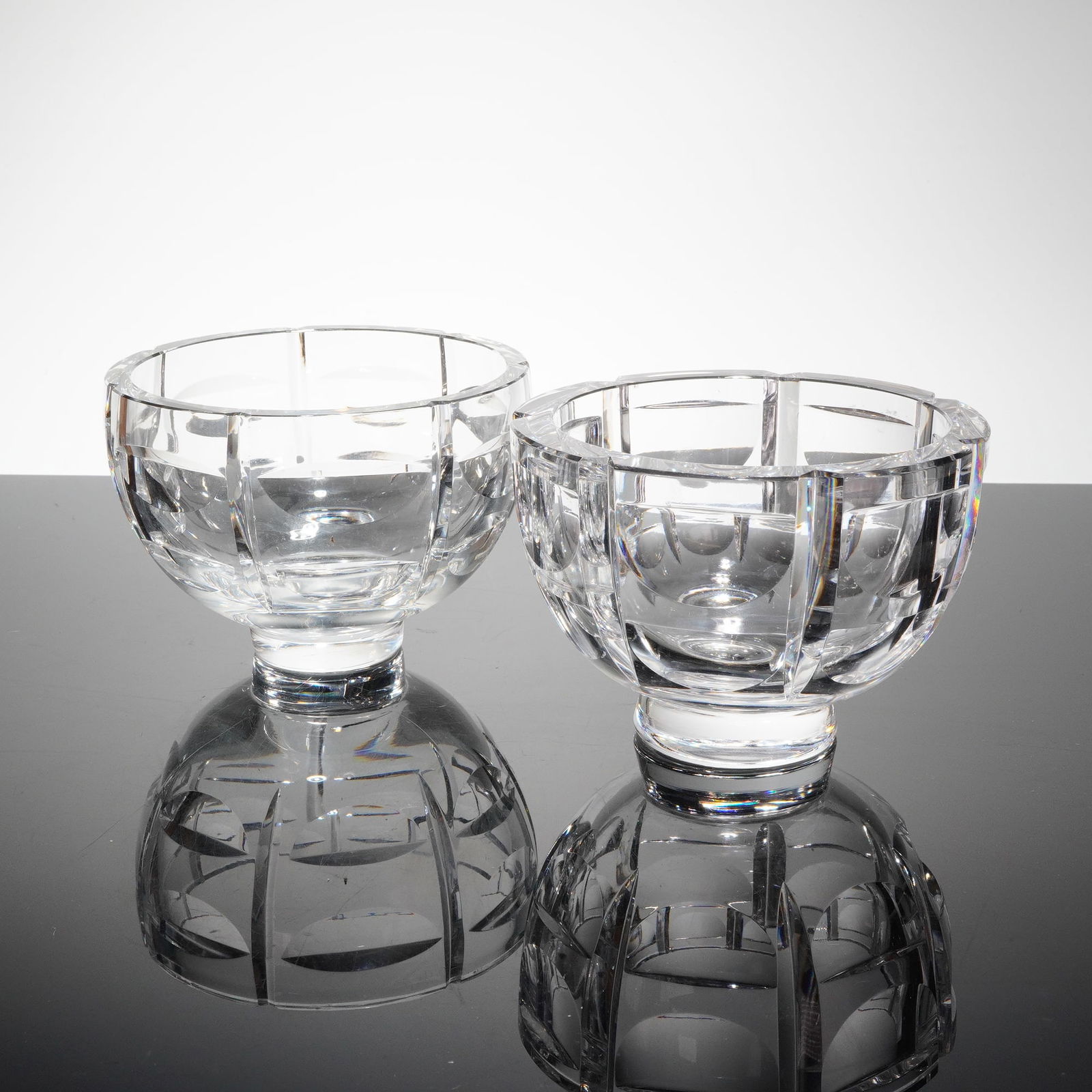 Two Orrefors Thousand Windows Crystal Bowls by Simon Gate (1 of 5)