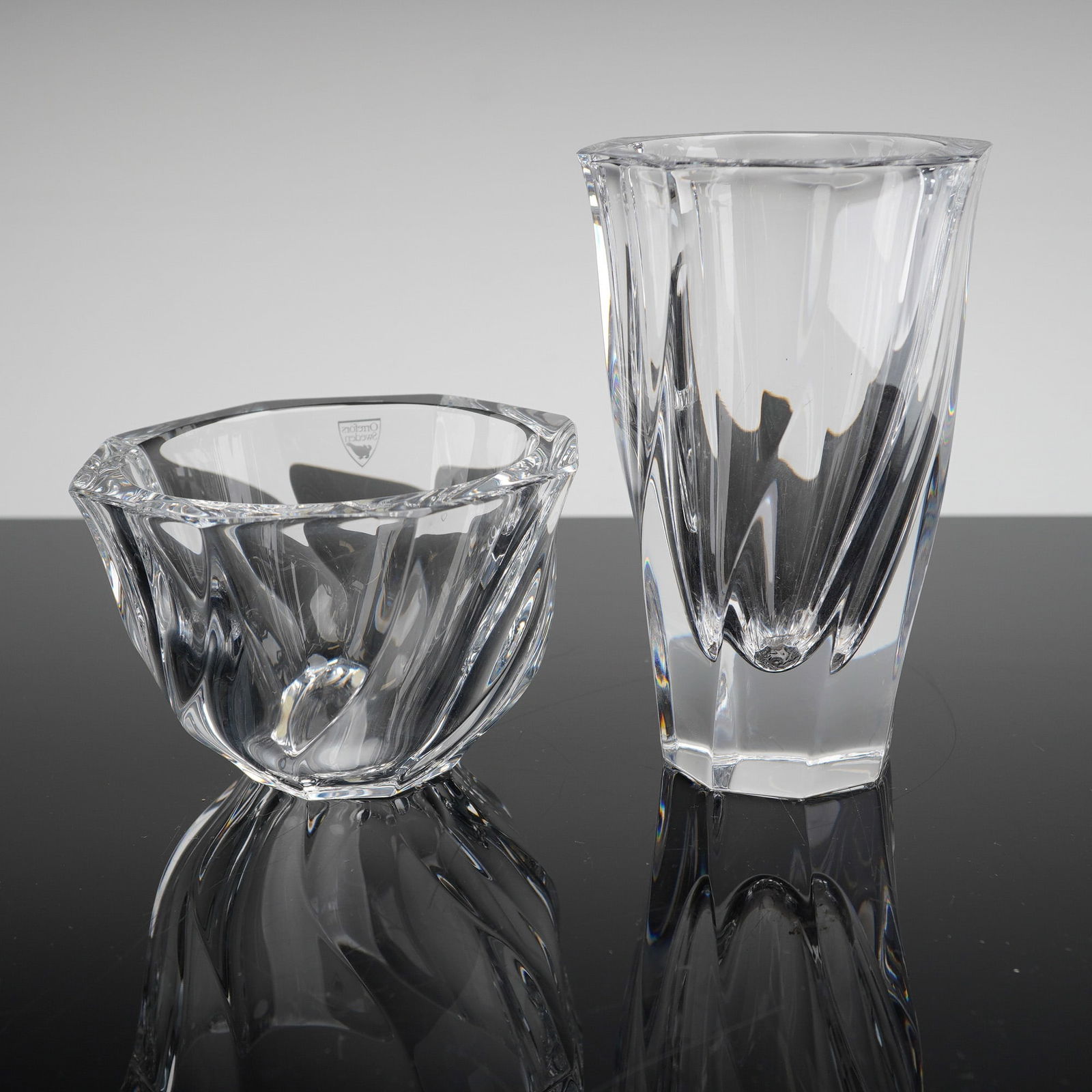 A Pair of Orrefors Swedish Cut Crystal Vessels (1 of 2)