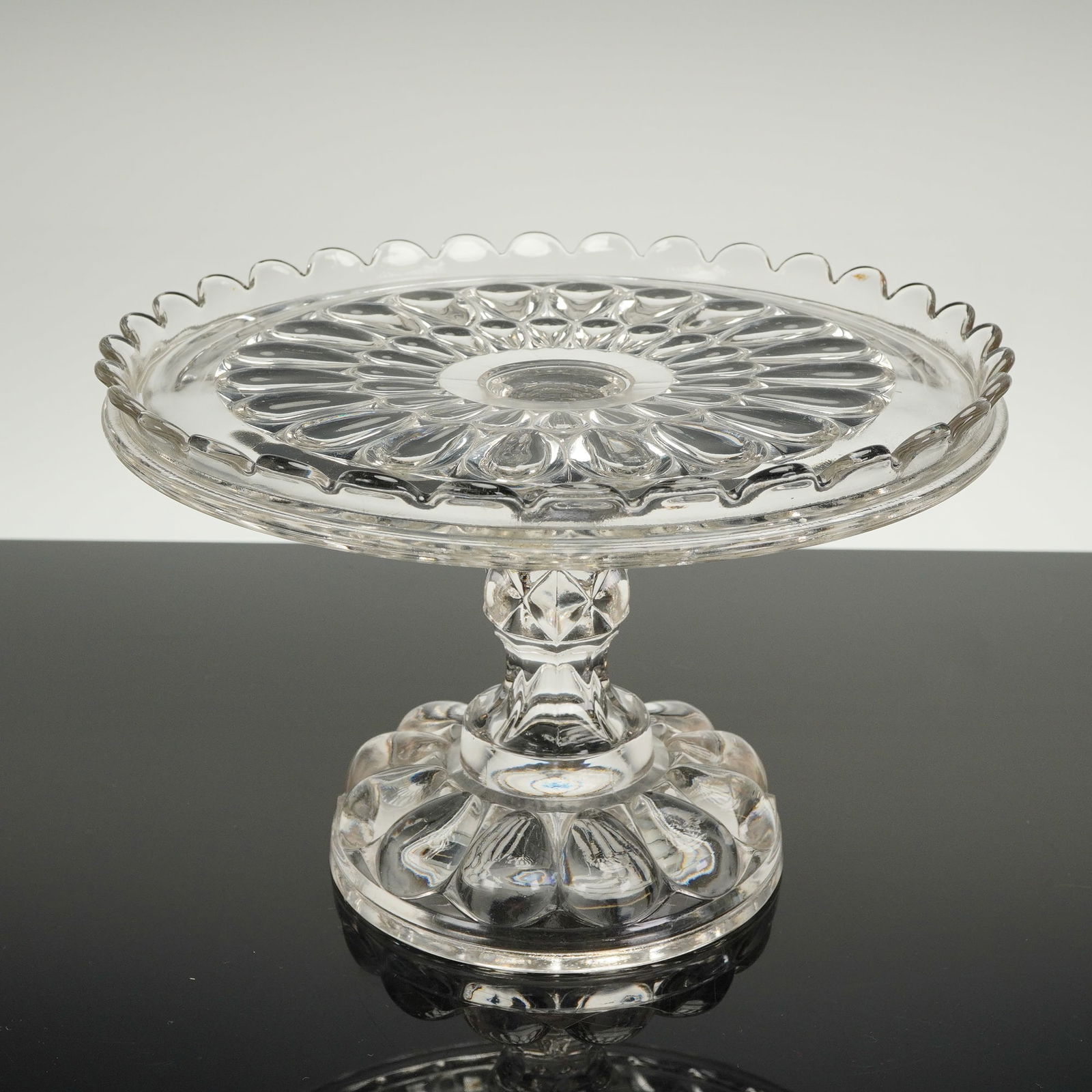 A Single Early American Pressed Glass Cake Stand (1 of 3)