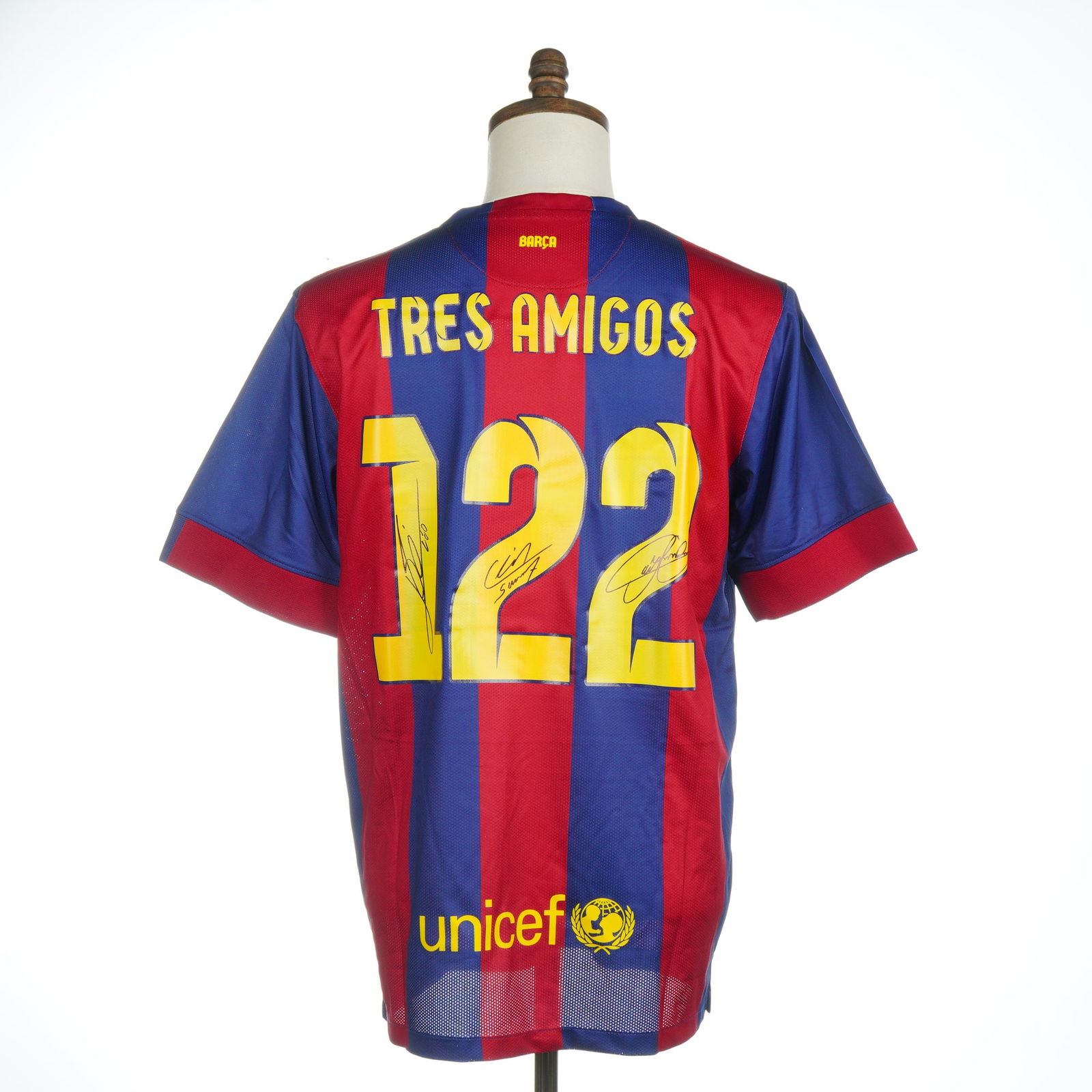 Messi, Suarez, and Neymar Jr. Signed FC Barcelona Tres Amigos 122 Jersey (1 of 5)