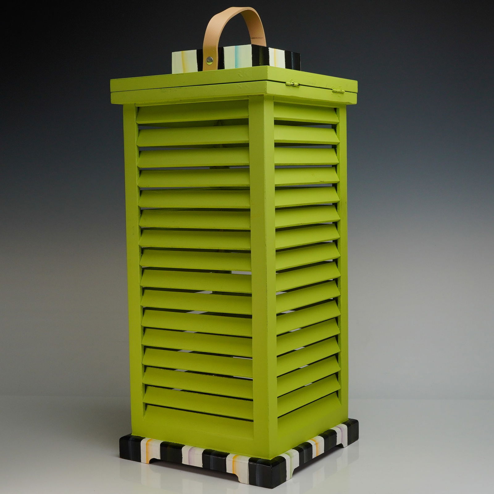 MacKenzie Childs Large Shutter Lantern, Chartreuse - 2