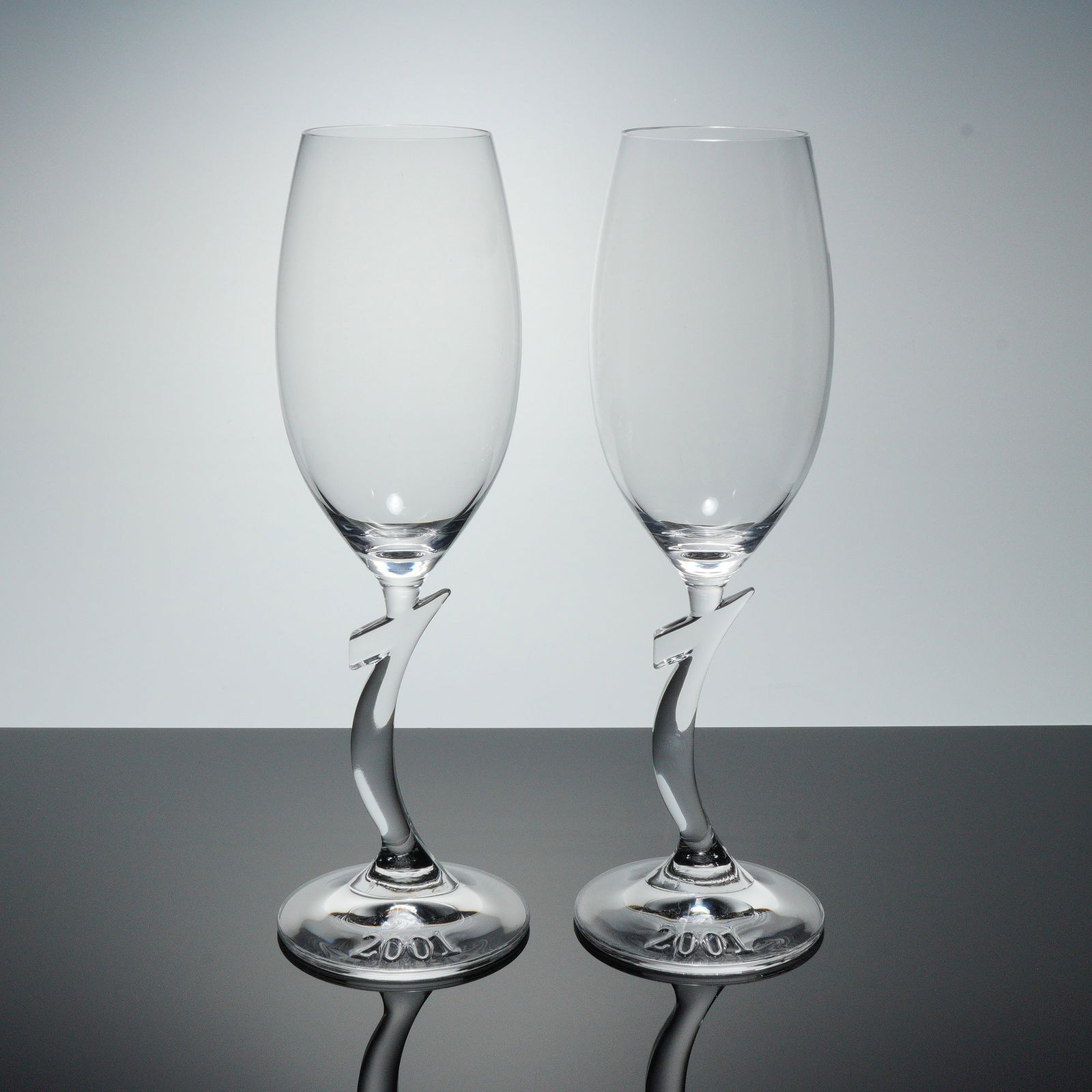 2pc Riedel Crystal Champagne Glasses, Millenium (1 of 4)