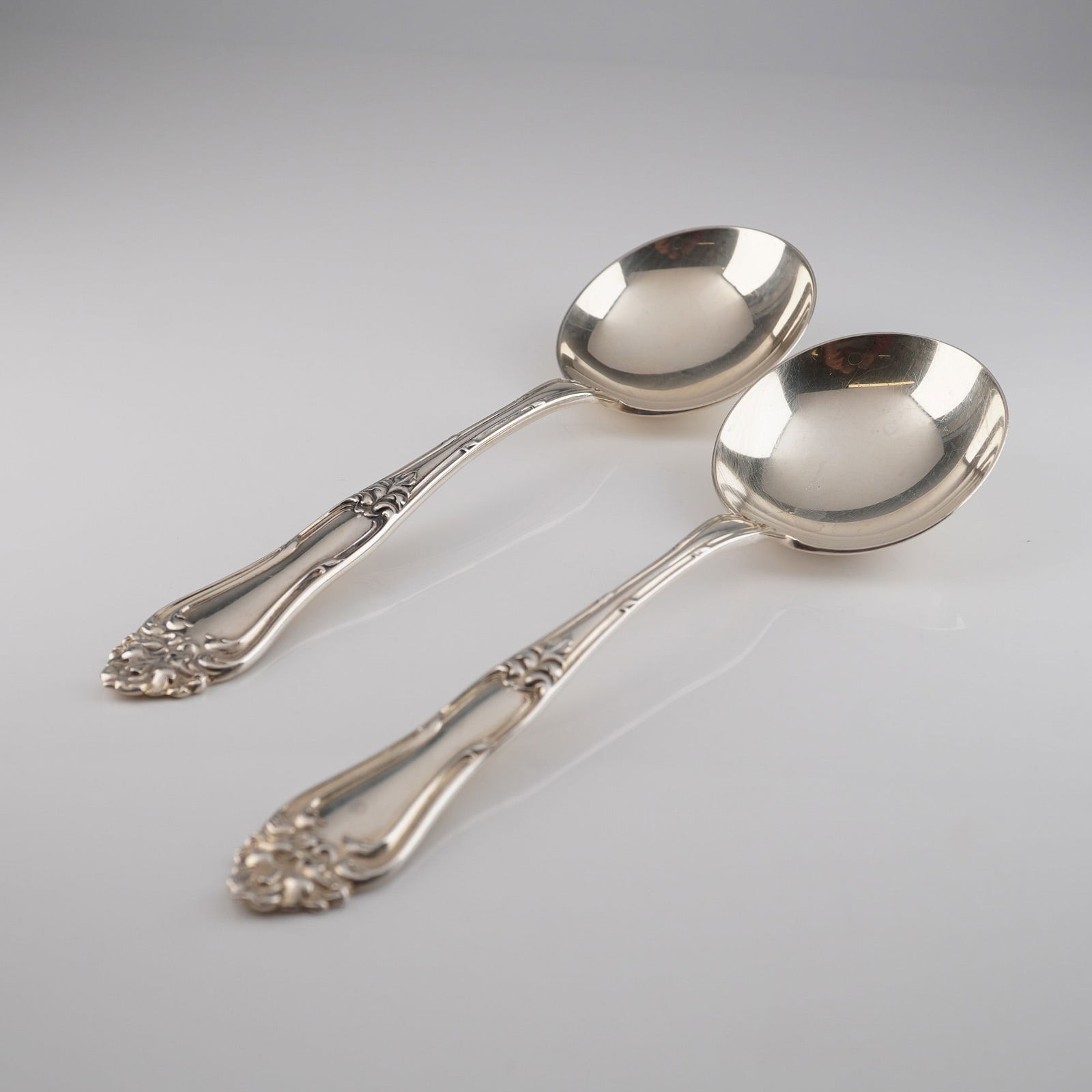Pair of Amston Sterling Silver Soup Spoons (1 of 5)