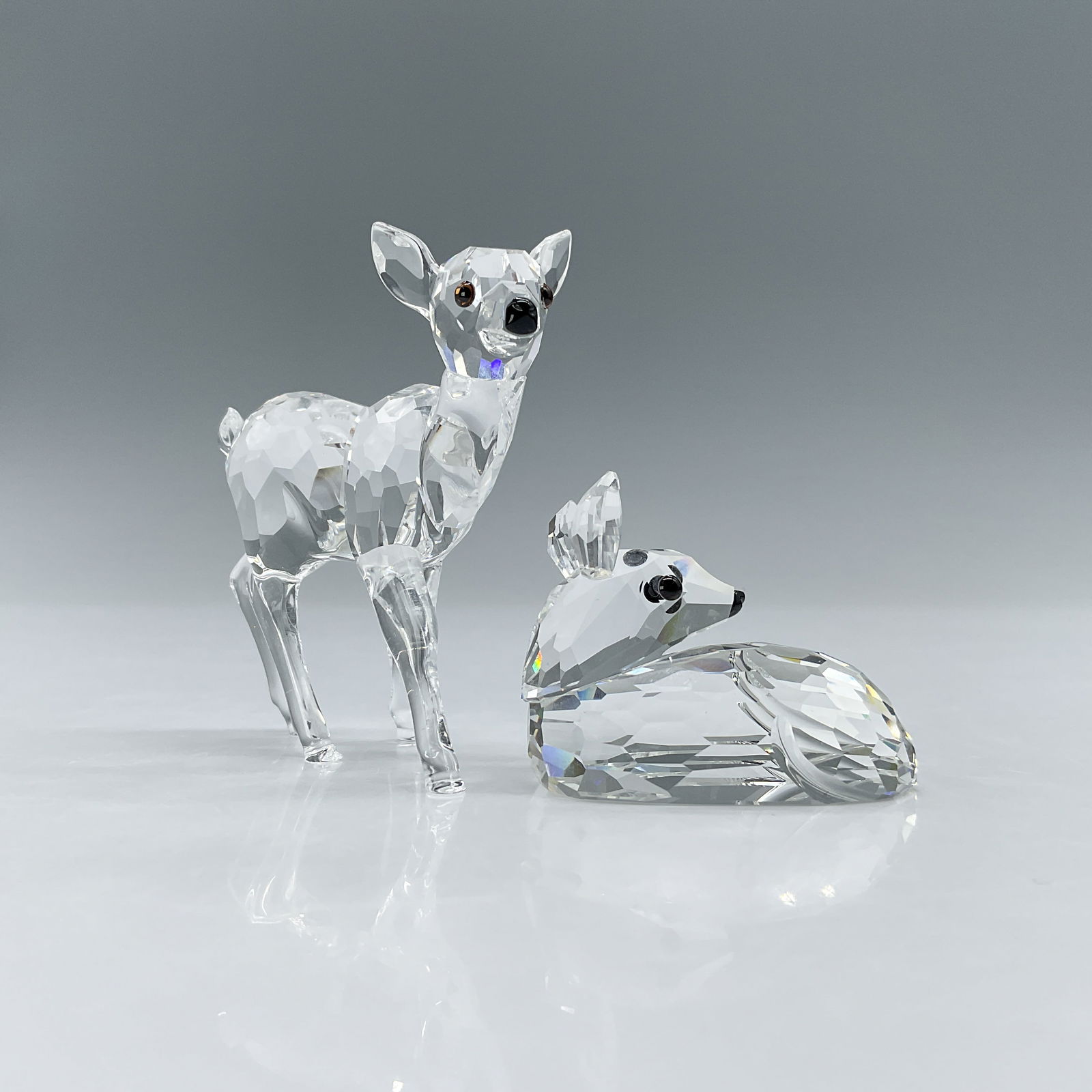 2pc Swarovski Crystal Figurines, Doe and Fawn (1 of 4)