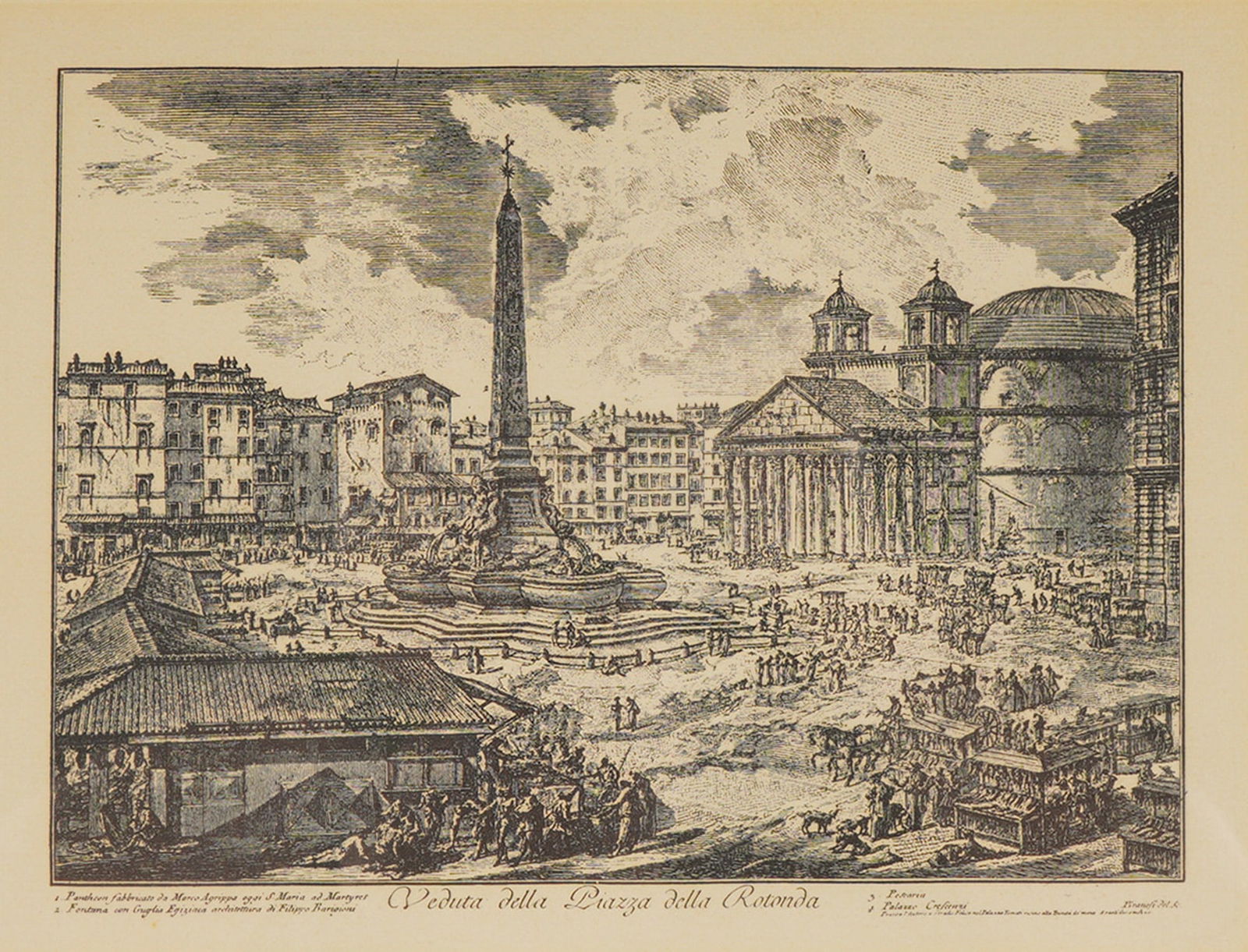 After Giovanni Battista Piranesi, Etching Piazza della Rotonda (1 of 7)