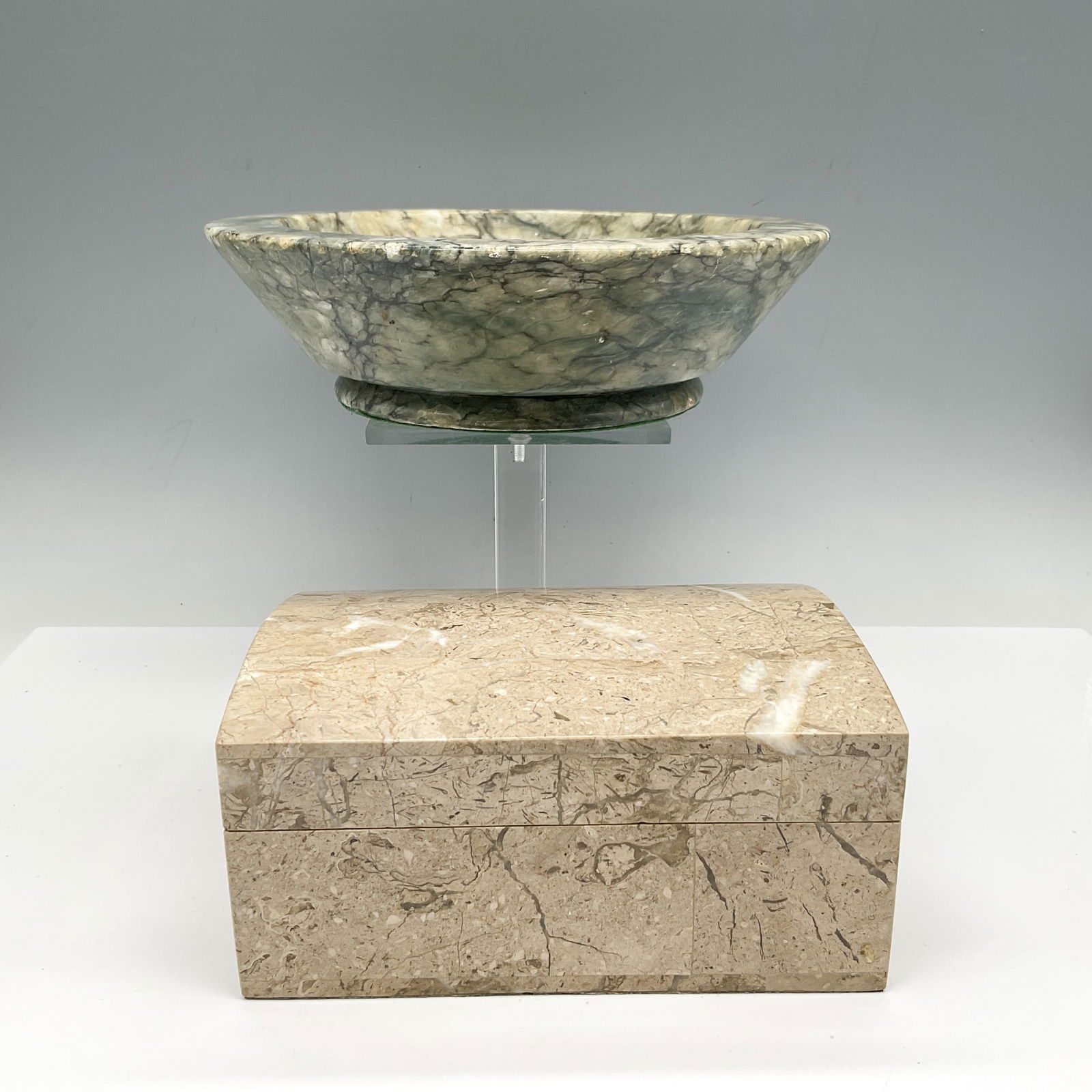 2pc Marble Ashtray plus Marble Motif Jewelry Box (1 of 3)