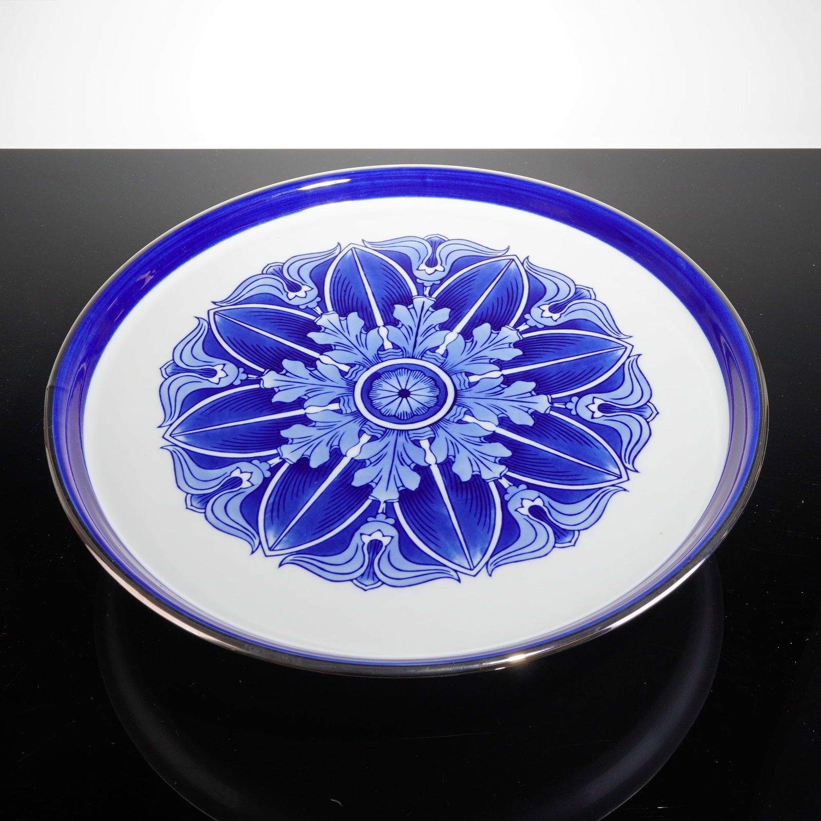 Bombay Blue and White Porcelain Pedestal Cake Stand (1 of 4)