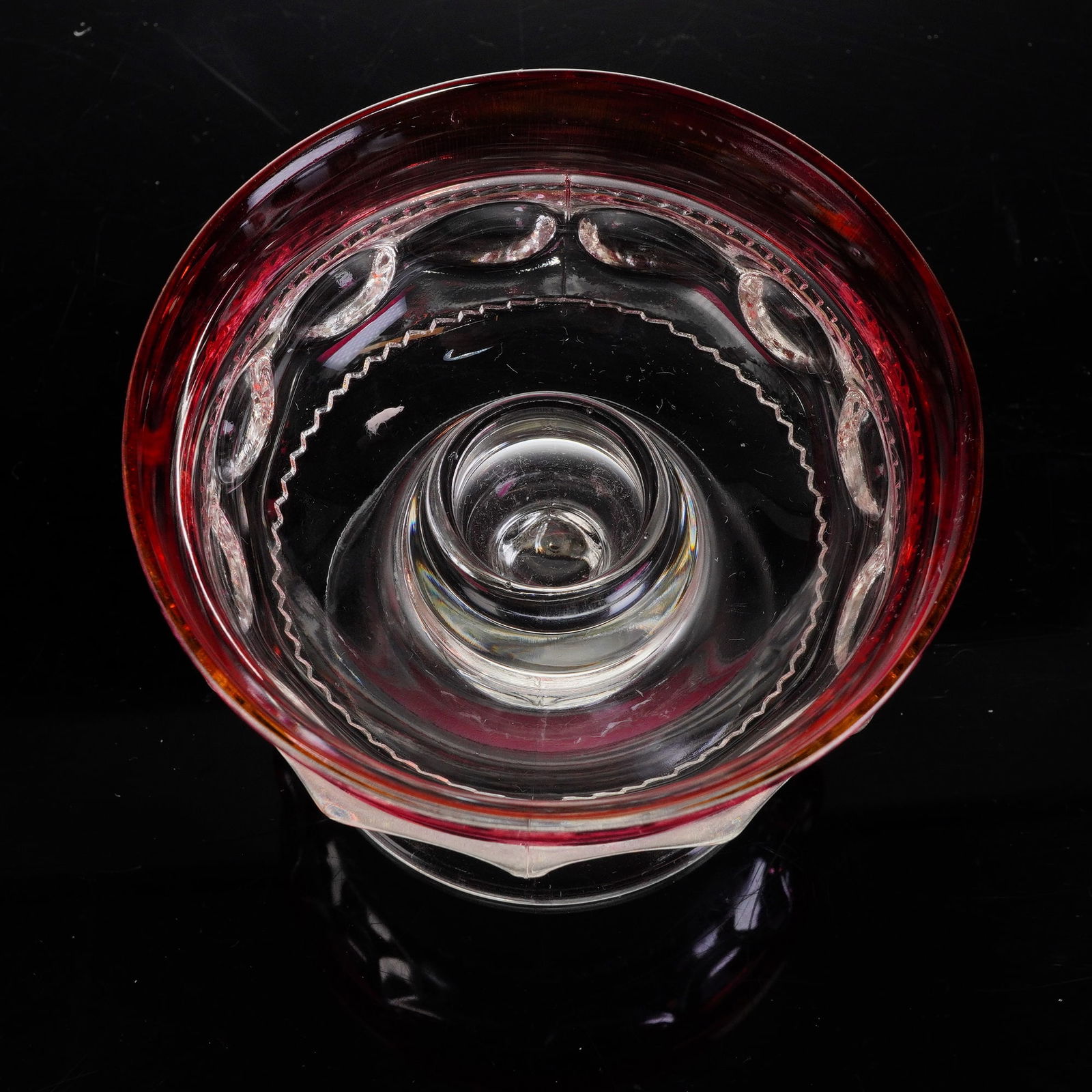 5pc Crown Ruby Glass Tableware - Dishes and Candle Holders - 3