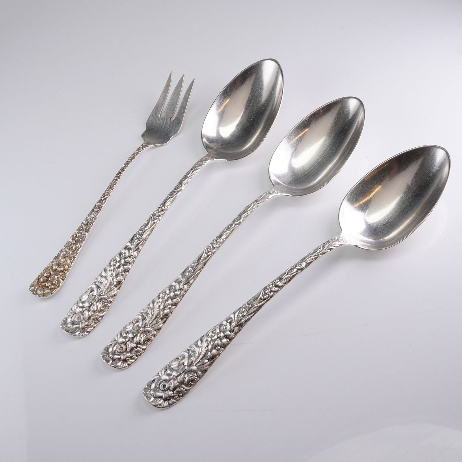 S. Kirk & Son Repousse Sterling Silver 4-Piece Flatware Set (1 of 5)
