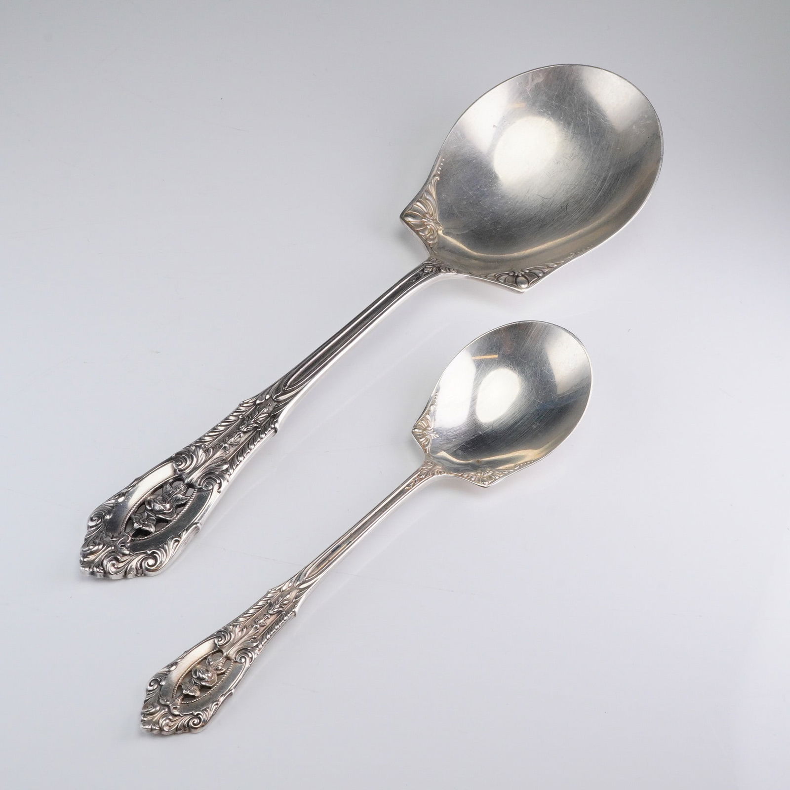 A Pair of Wallace Sterling Silver Rococo Revival Serving Spoons (1 of 4)