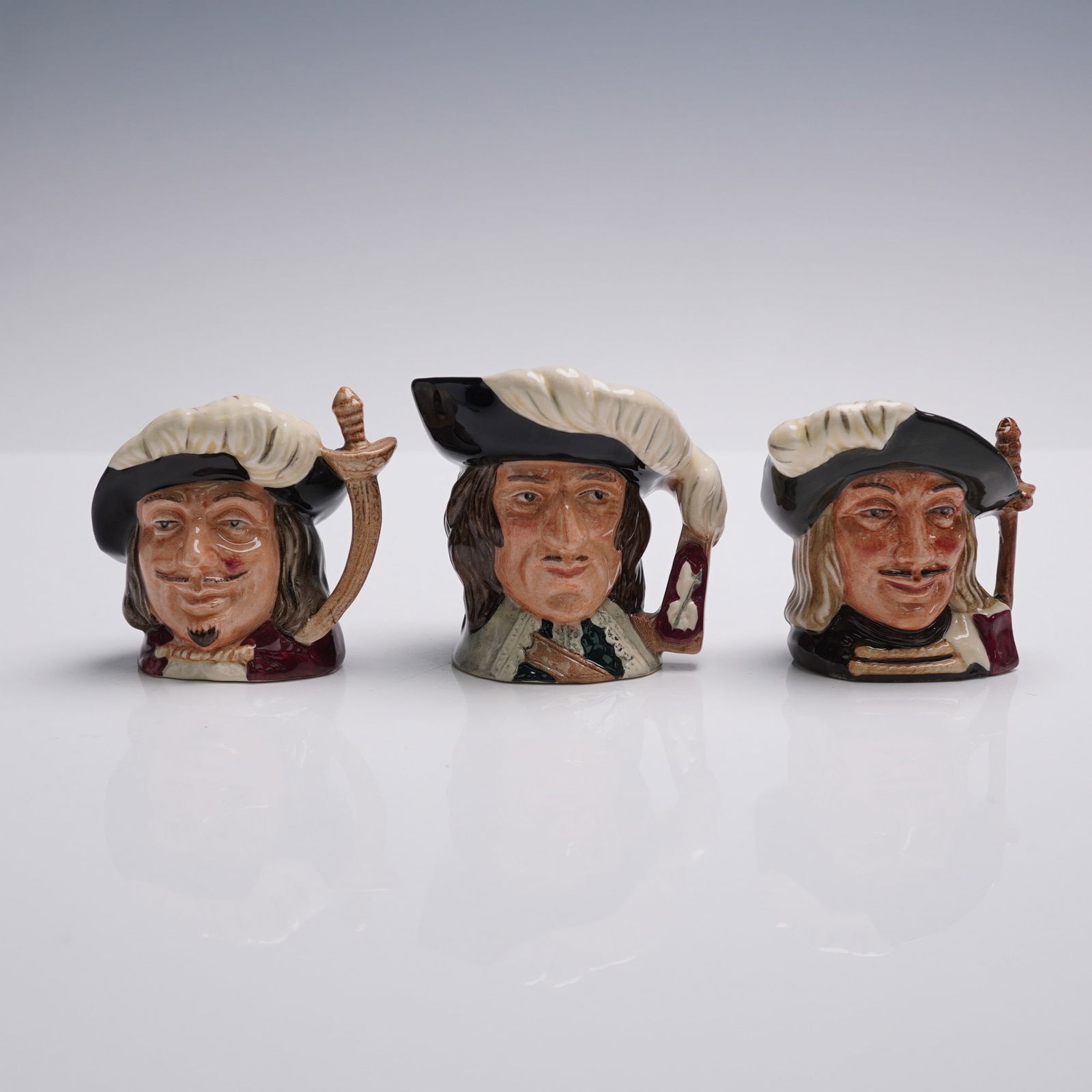 3pc Royal Doulton Mini Character Jugs, Three Musketeers (1 of 3)