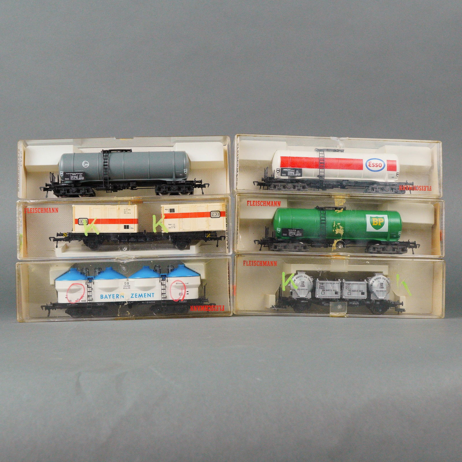 6pc Fleischmann H0 Gauge Deutsche Bahn Freight Cars (1 of 4)