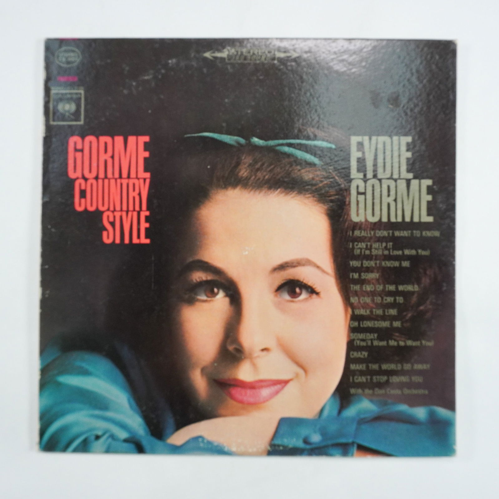 Eydie Gorme, Gorme Country Style Vinyl Record: Vintage Eydie Gorme vinyl record titled Gorme Country Style, released under Columbia Records. This stereo edition features arrangements by Don Costa and conducting by Joe Guercio. The album includes c