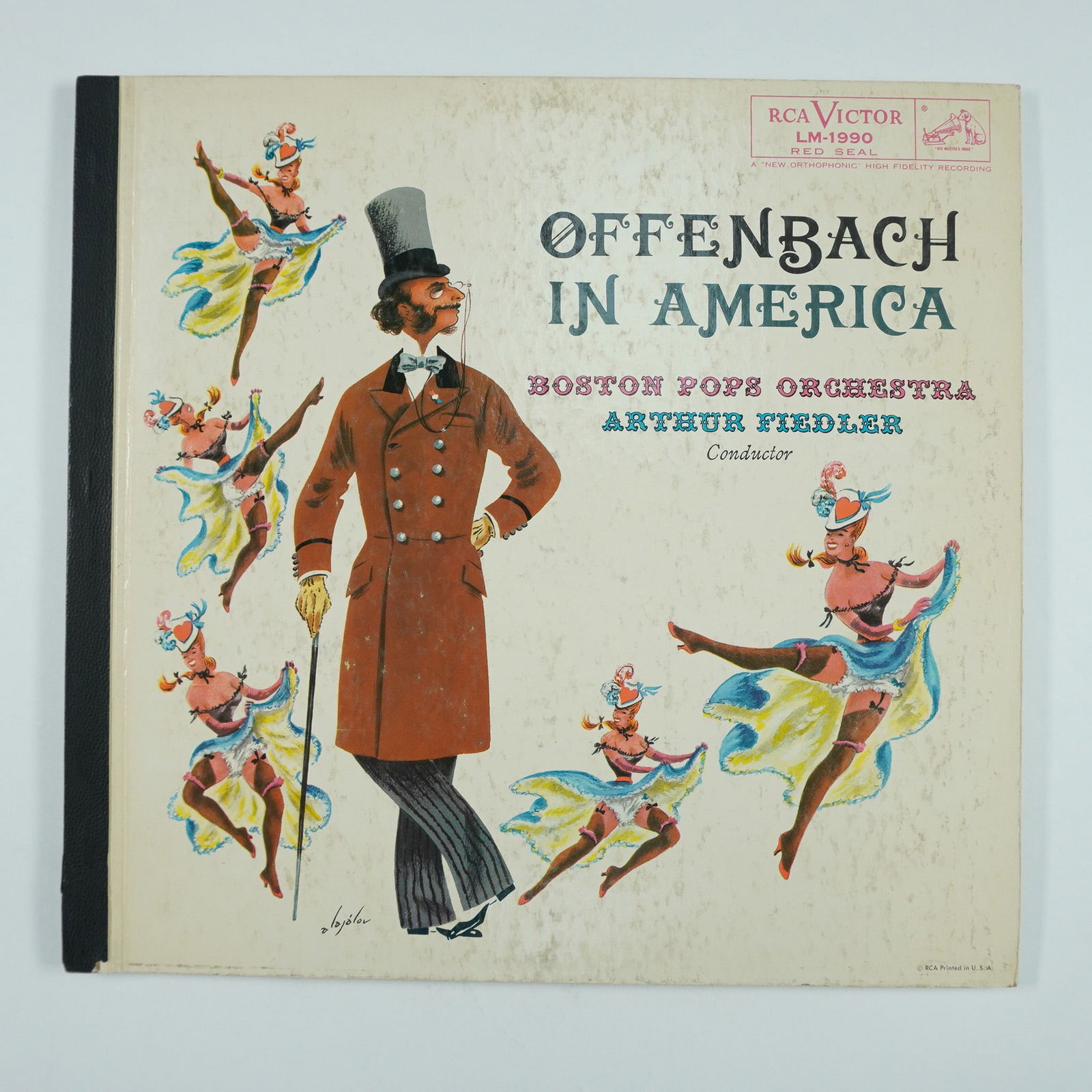 RCA Victor Vinyl Record LP, Offenbach In America: Classic RCA Victor Red Seal LP featuring 'Offenbach In America' by the Boston Pops Orchestra, conducted by Arthur Fiedler. This album highlights the vibrant and playful compositions of Jacques Offenba