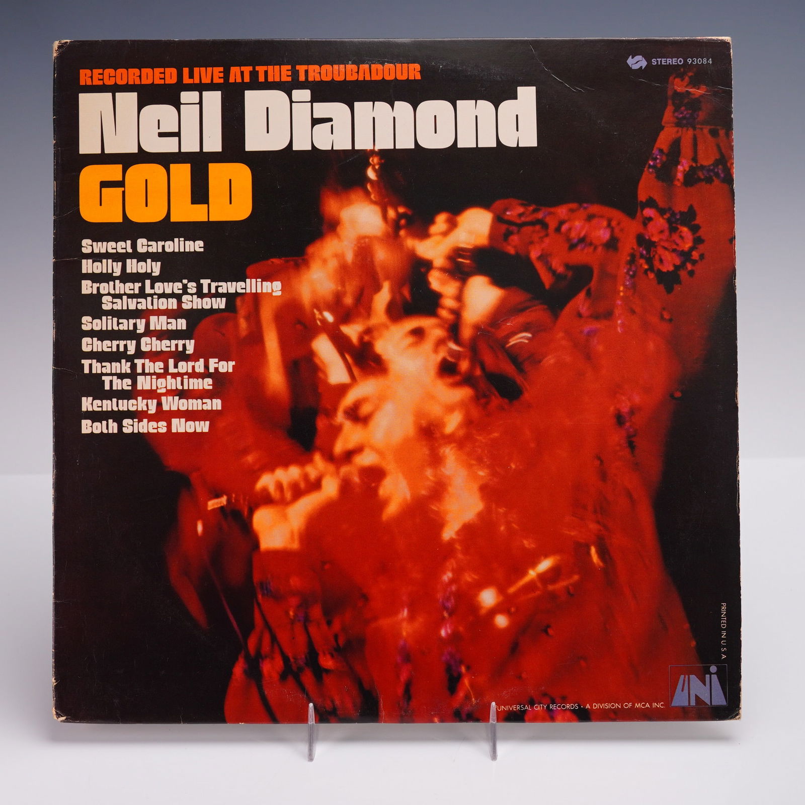 UNI Records Neil Diamond Vinyl Record, Gold Recorded Live at the Troubadour (1 of 4)