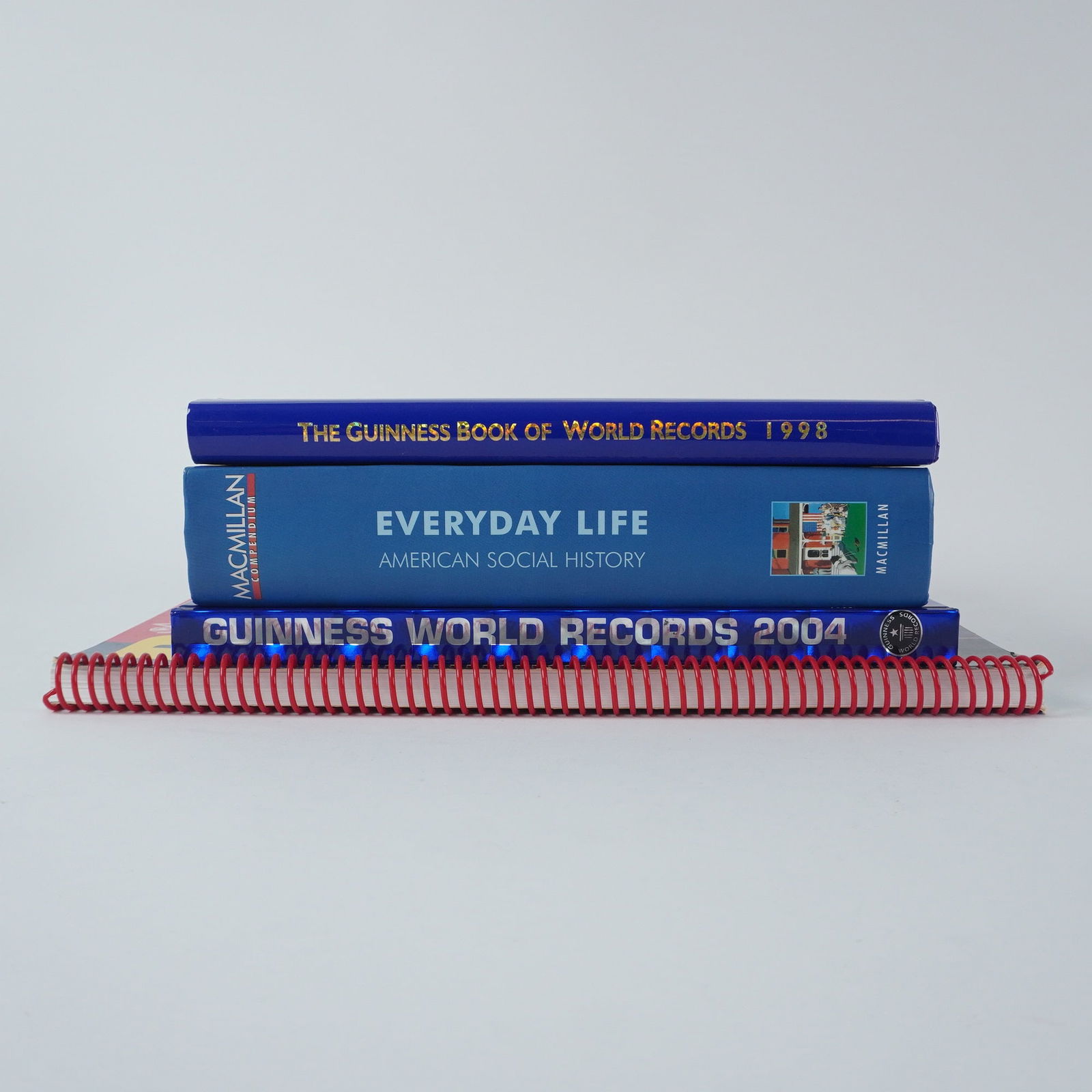 4pc World Records, Social History, + Travel Reference Books: This collection of four books covers world records, American social history, and travel reference. Guinness Book of World Records 1998 and Guinness World Records 2004 capture record-breaking achieveme