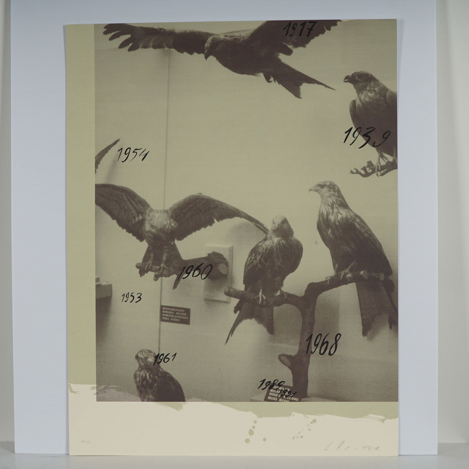 Andrei Roiter, Limited Edition Serigraph, Birds and Dates Motif, Signed (1 of 6)