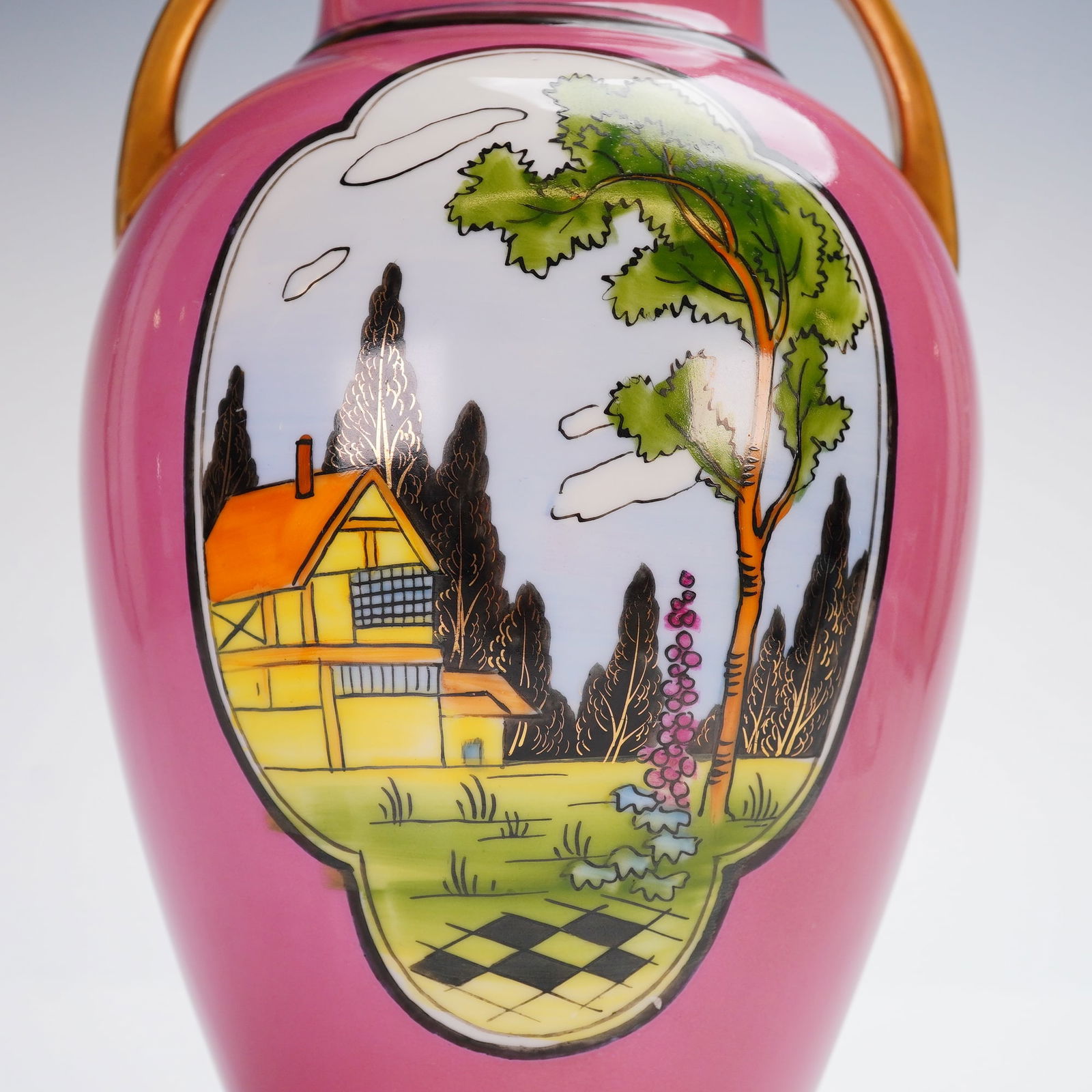 Noritake Double Handled Landscape Vase - 4