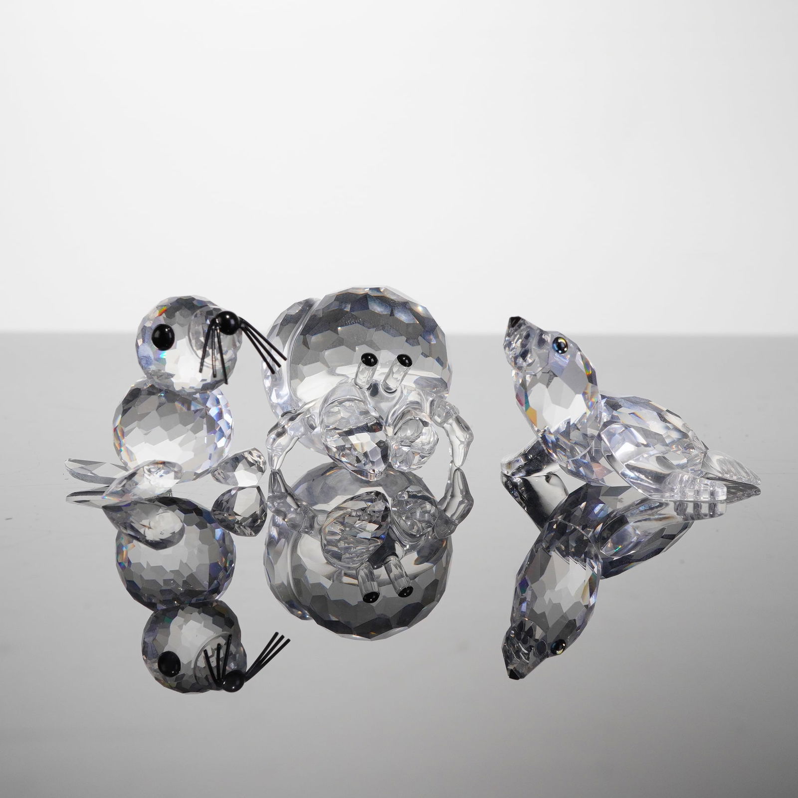 3pc Swarovski Crystal Figurines- Hermit Crab, Baby Sea Lion & Seal (1 of 5)