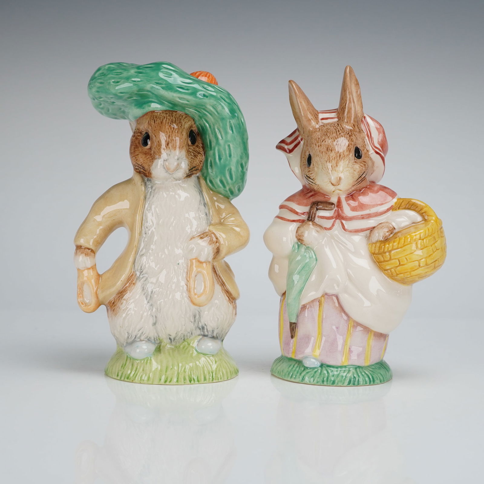 2pc Royal Albert Beatrix Potter's Figurines, Benjamin Bunny and Mrs. Rabbit (1 of 4)