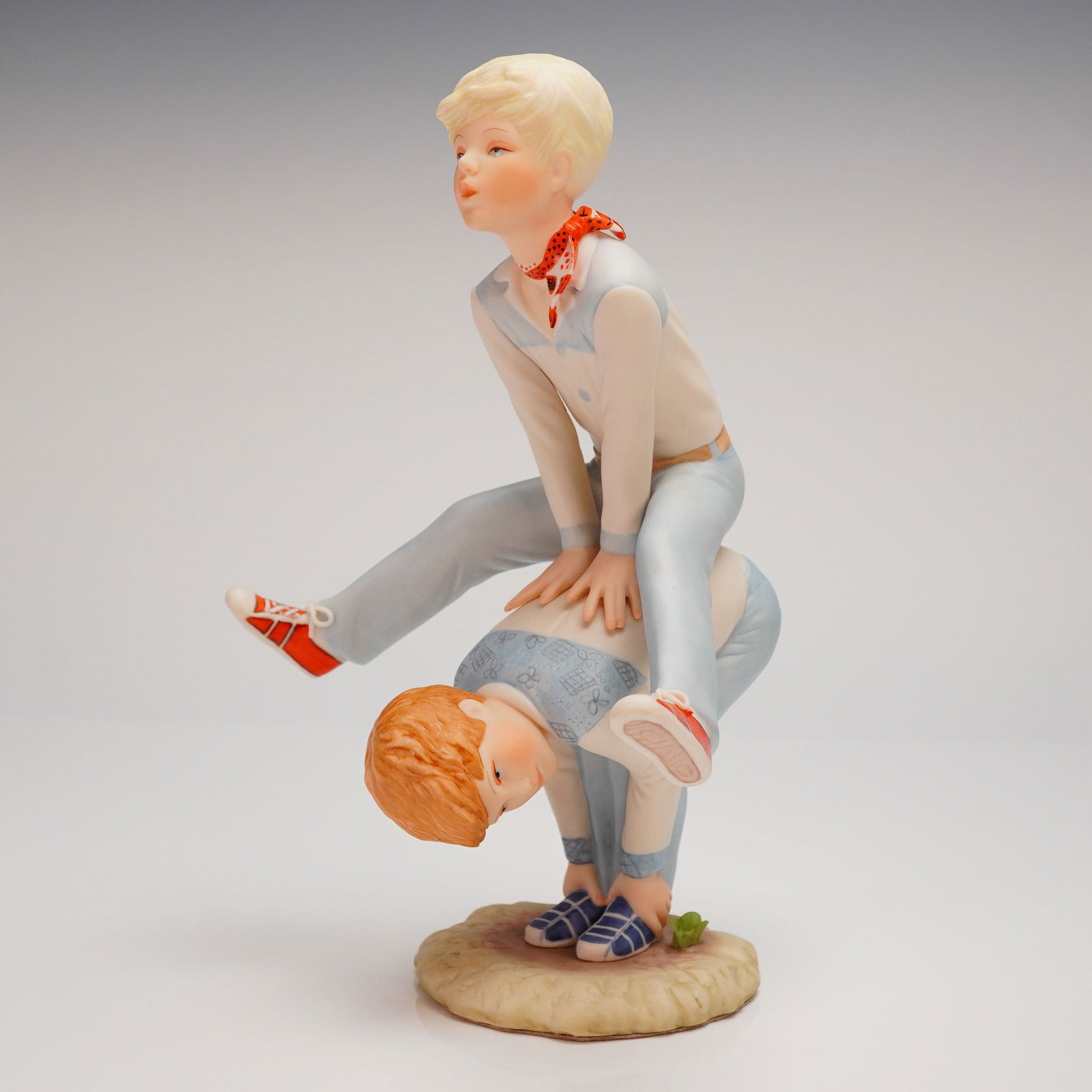 Cybis Porcelain Figurine Group Skipper and Jens Leapfrog (1 of 4)