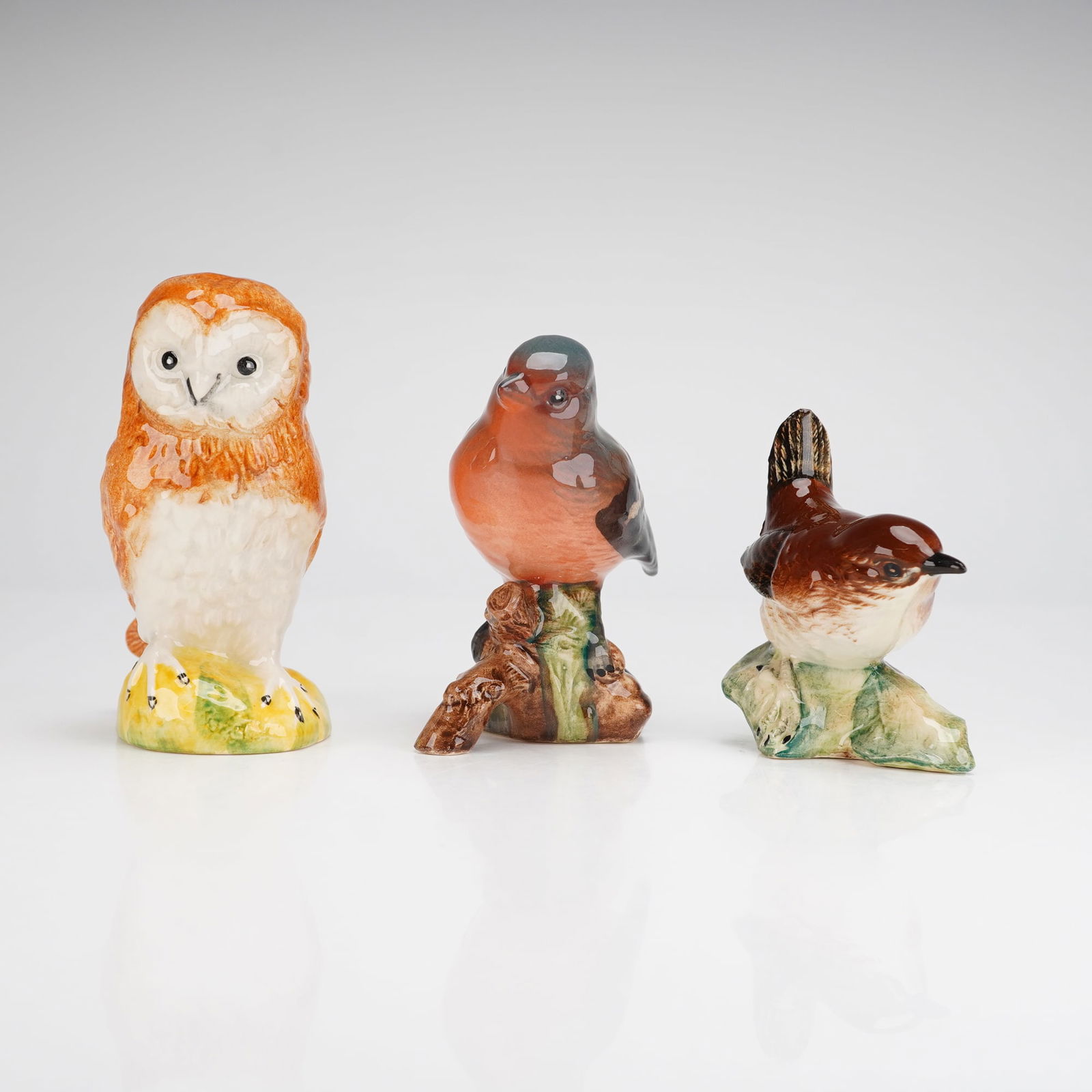 Three Beswick Bird Figurines including Barn Owl, Chaffinch, and Wren (1 of 3)