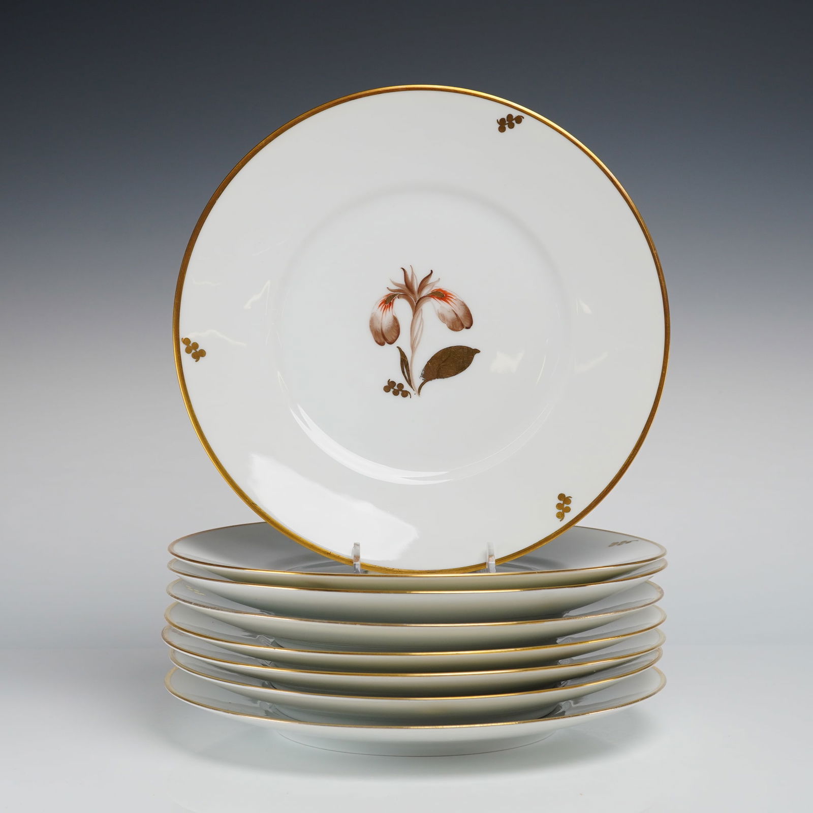 8pc Royal Copenhagen Brown Iris Dinner Plates (1 of 4)