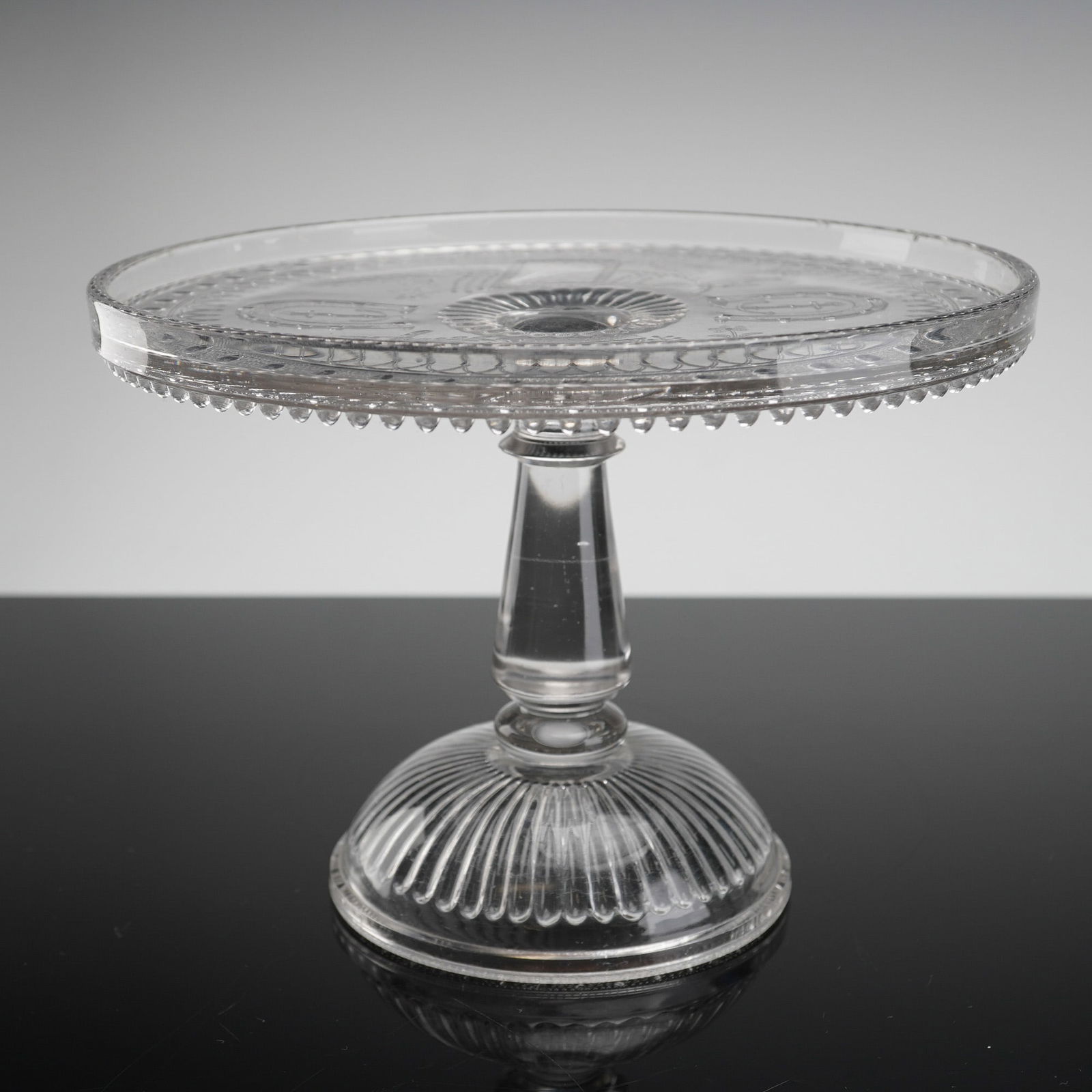 Adams & Company EAPG Good Luck Horseshoe Pattern Pressed Glass Cake Stand (1 of 3)