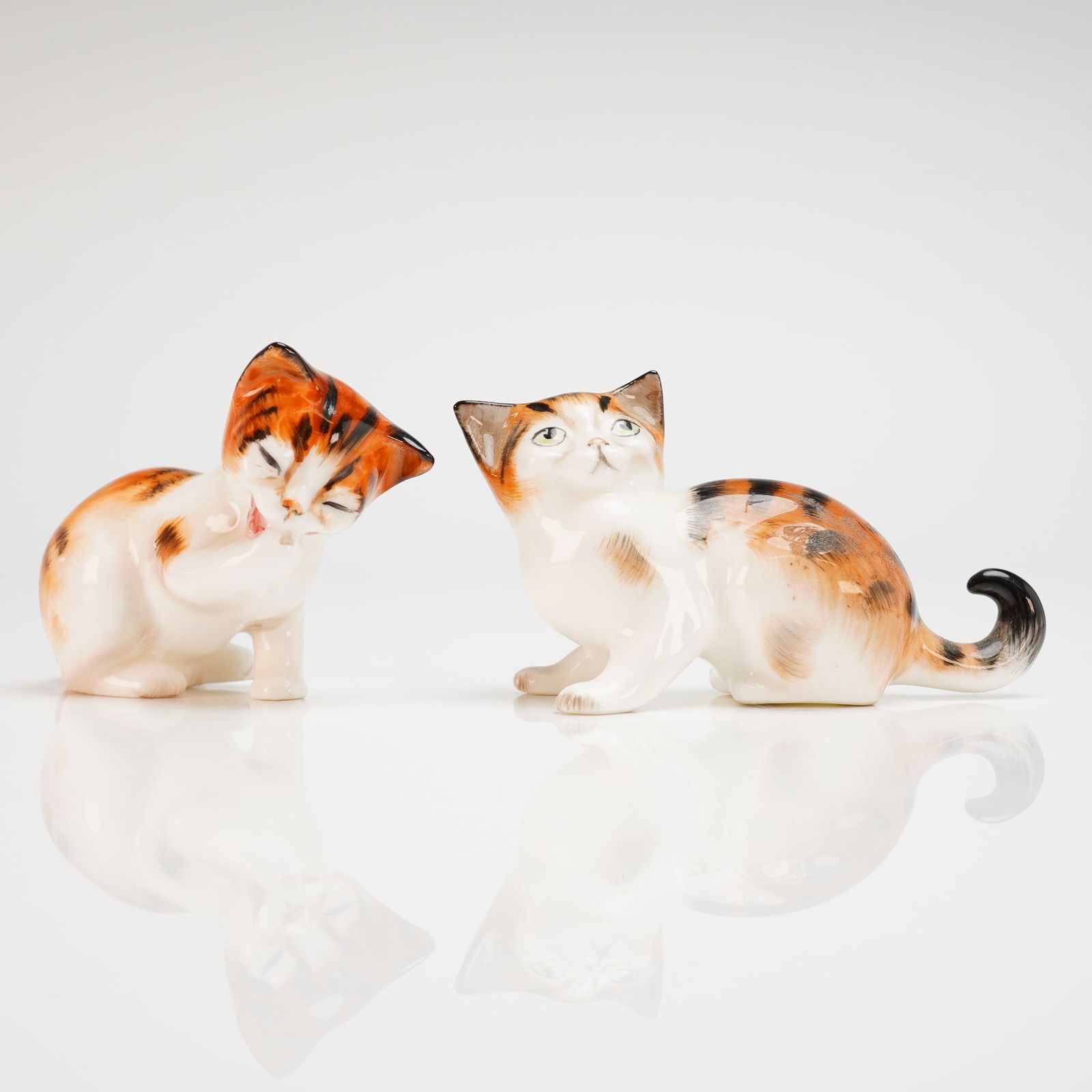 A Pair of Royal Doulton Bone China Character Kitten Figurines (1 of 3)
