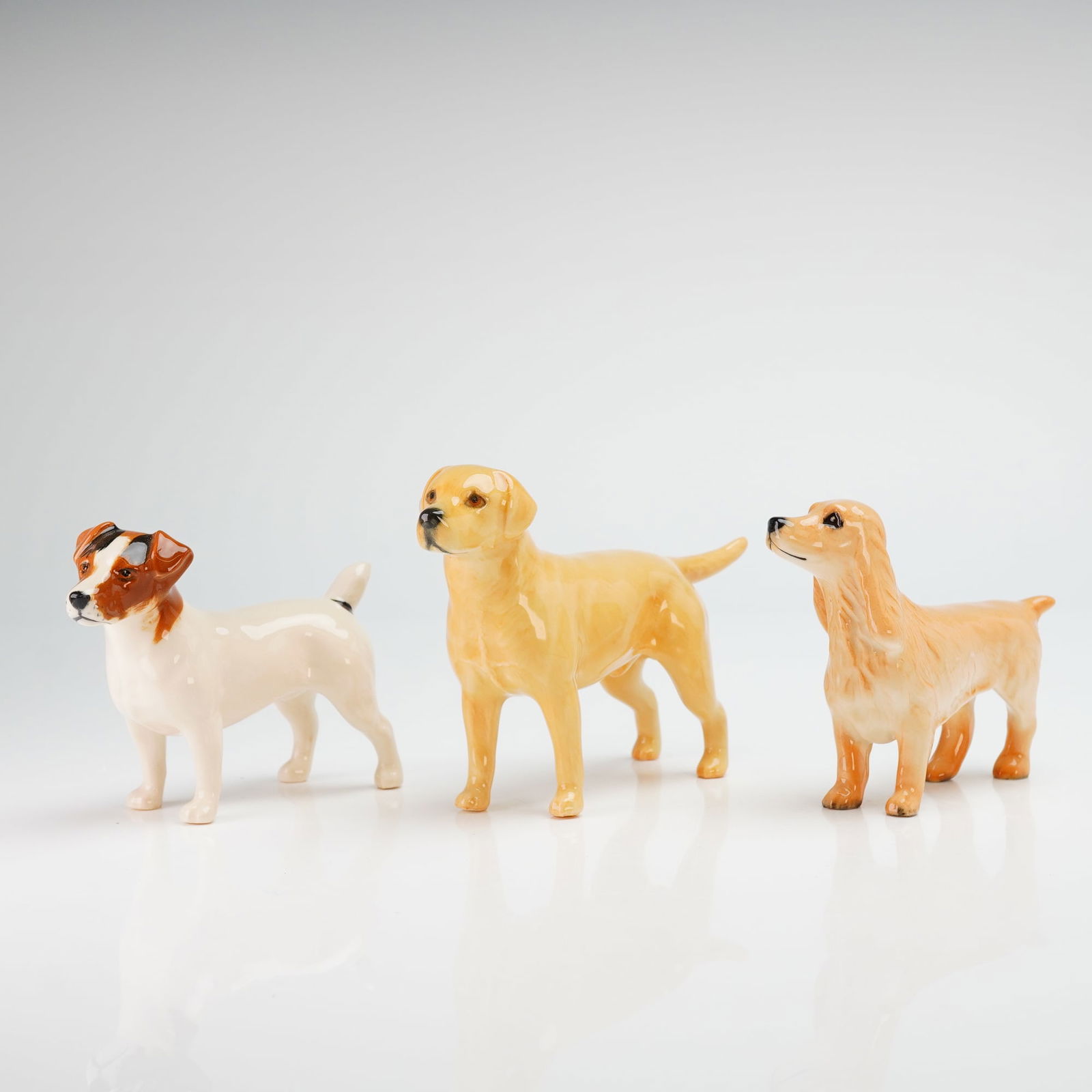 3pc Beswick Porcelain Dog Figurines- Lab, Golden & JRT (1 of 4)