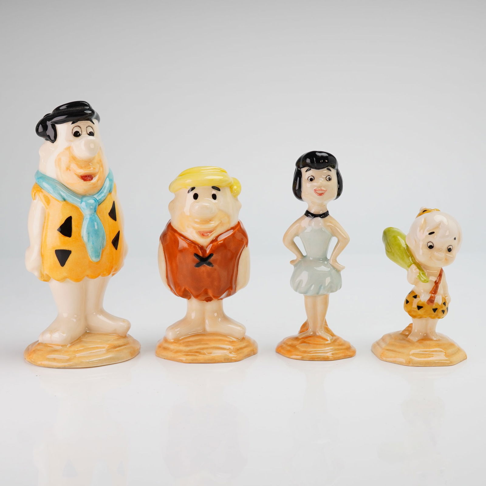Set of Four John Beswick Figurines, Fred Flintstones and Rubble Family (1 of 4)