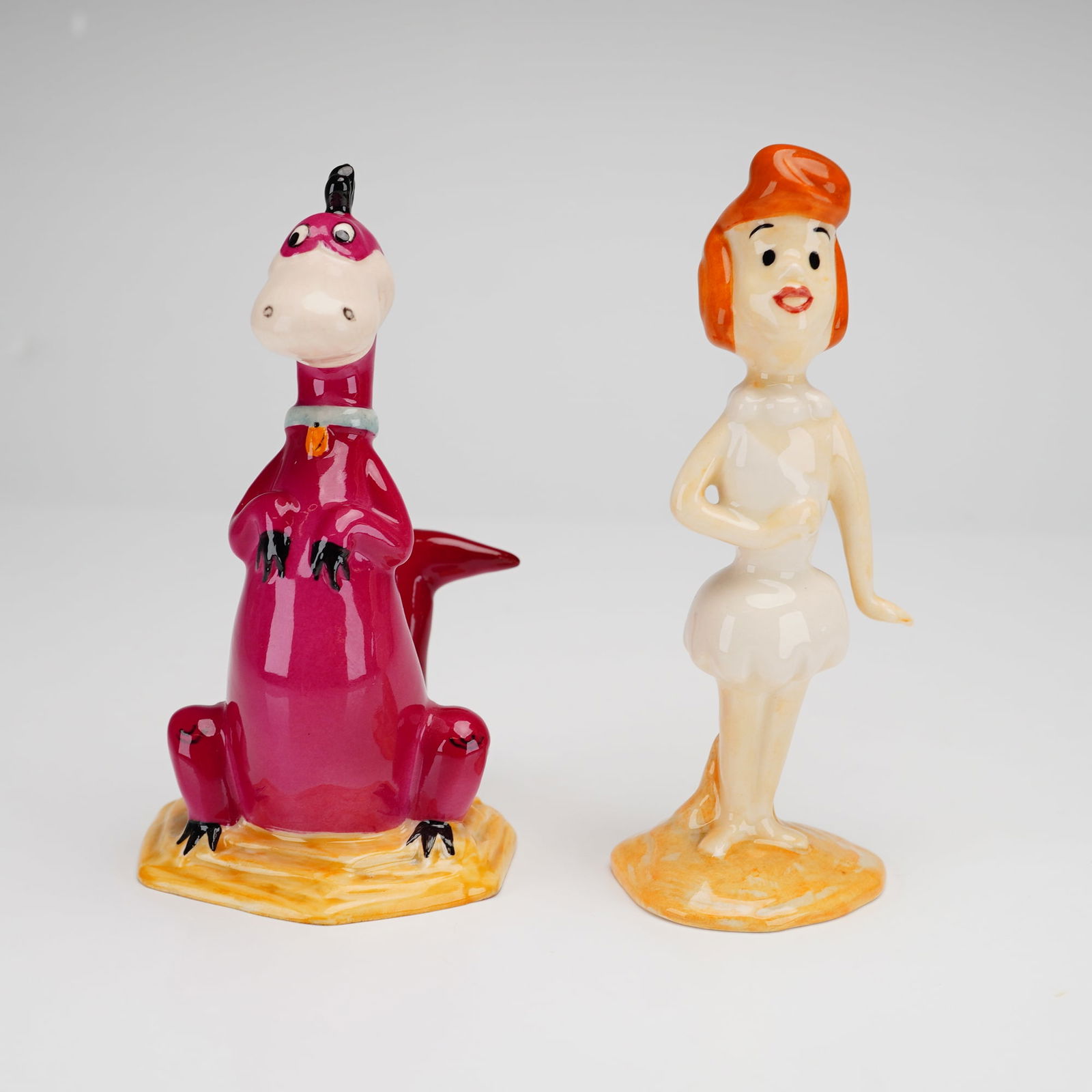 2pc Beswick Ceramic the Flintstones Figurines, Wilma & Dino (1 of 3)