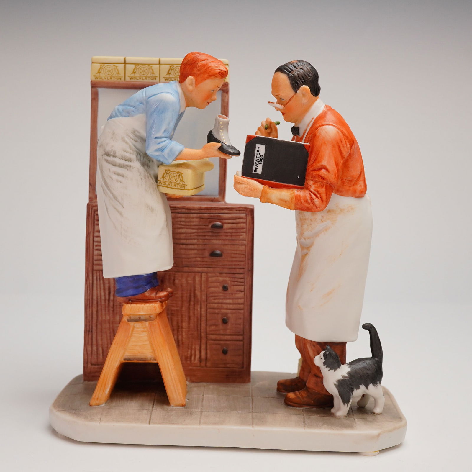 Gorham Norman Rockwell Figurine Winter Year End Count First Ed. (1 of 4)