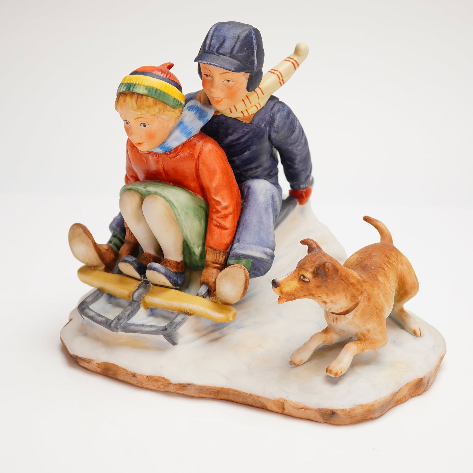 Gorham Norman Rockwell First Edition Winter Downhill Daring Figurine (1 of 4)