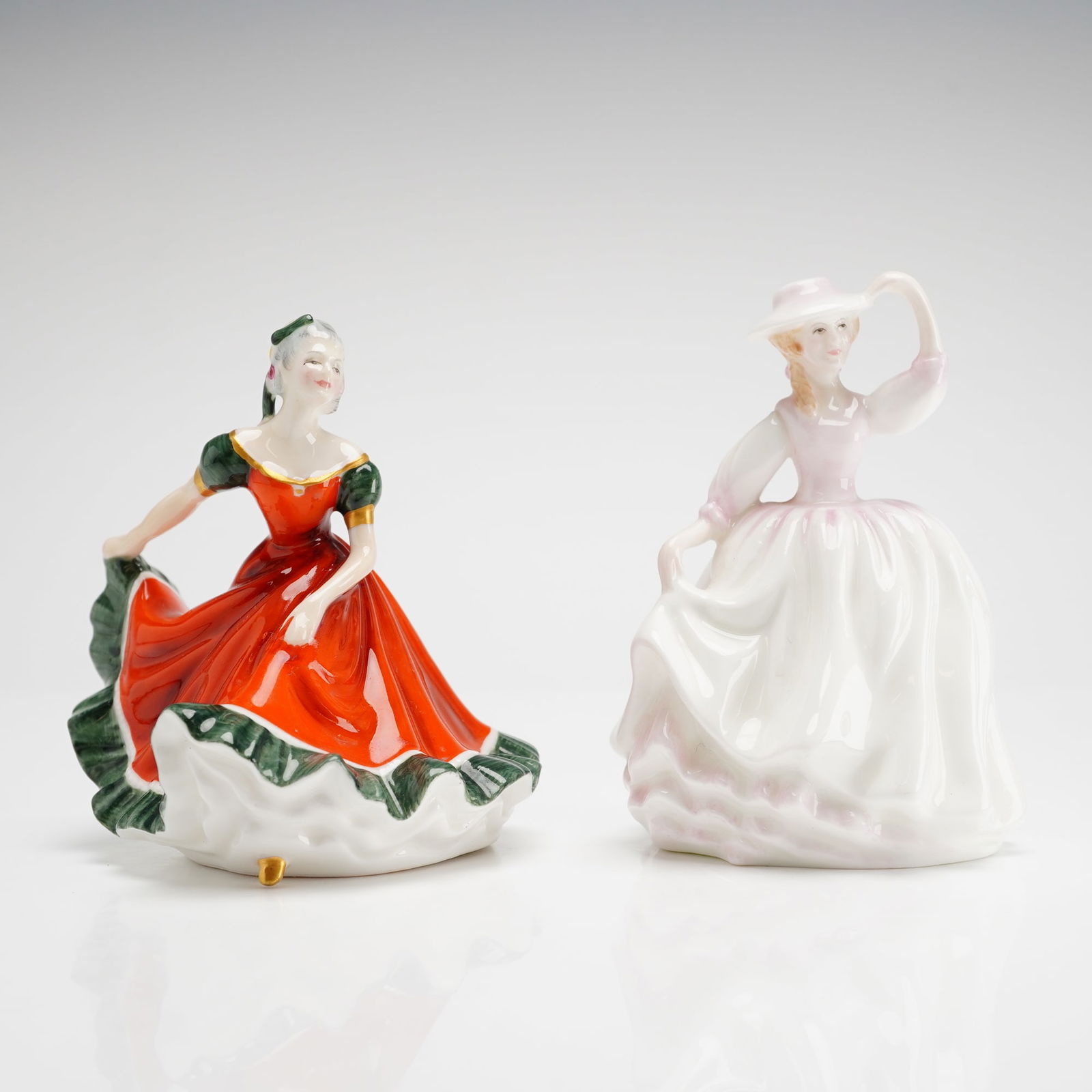 A Pair of Royal Doulton Mini Figurines Ninette HN3248 and Buttercup HN3908 (1 of 3)
